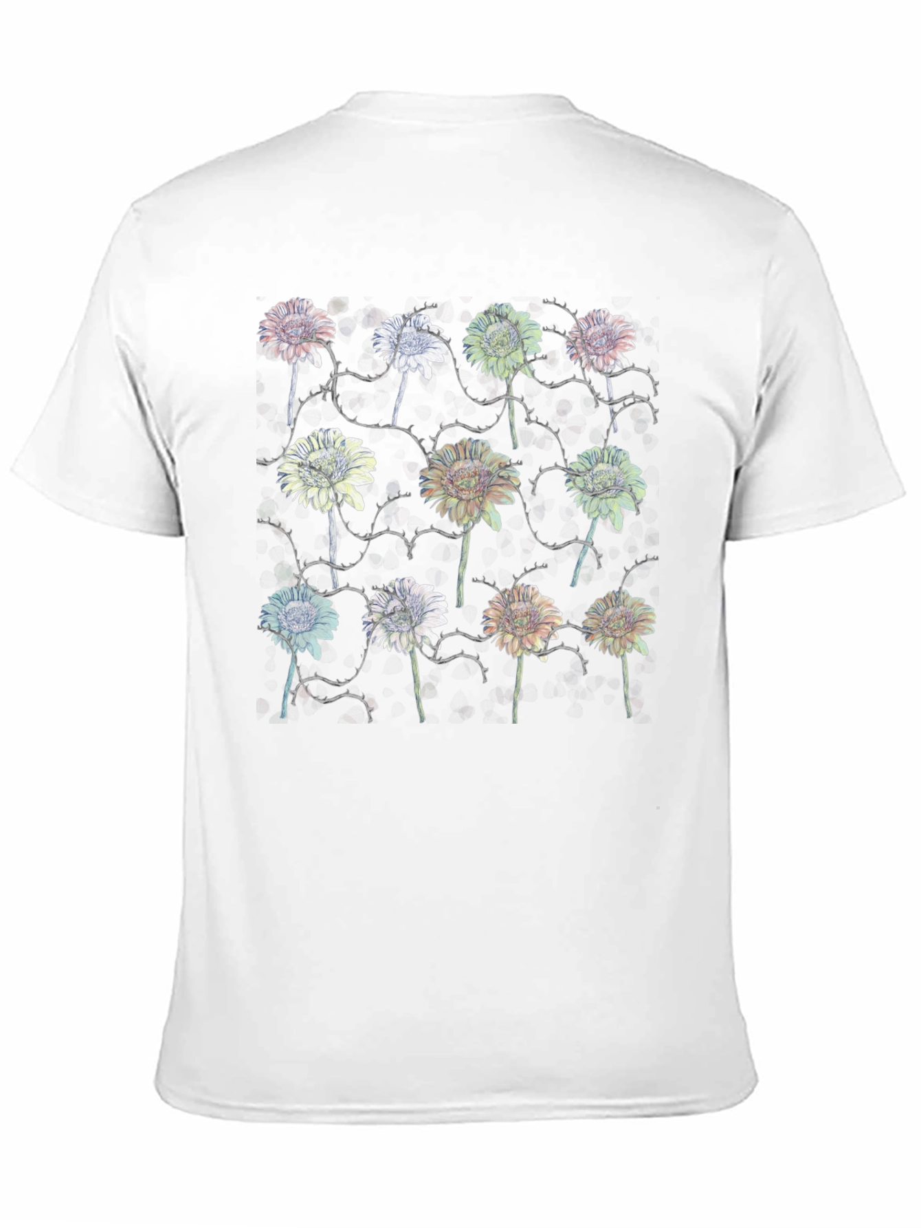Floral Thorns Black T-Shirt