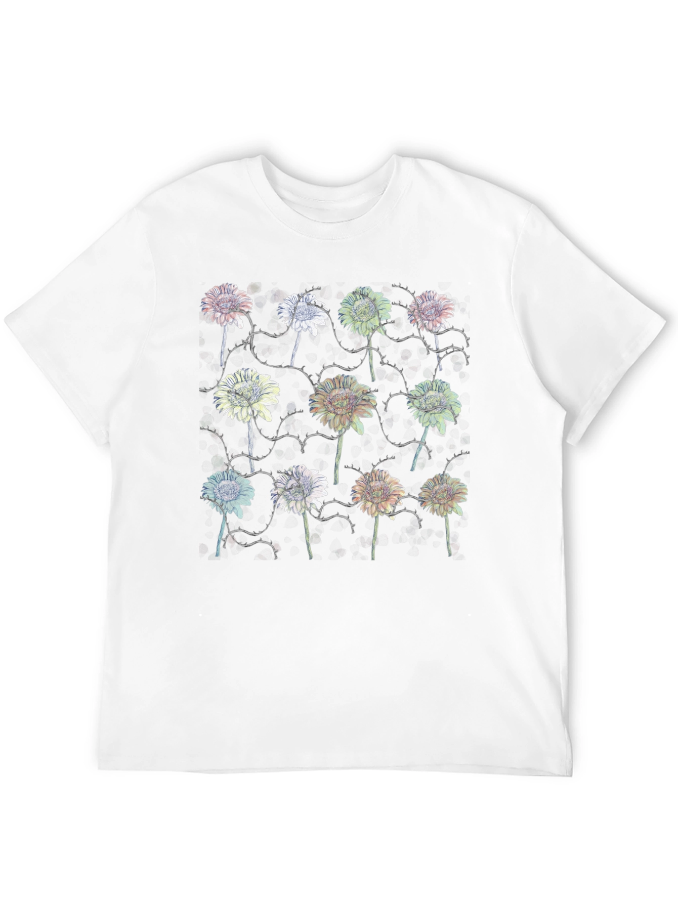 Floral Thorns Black T-Shirt