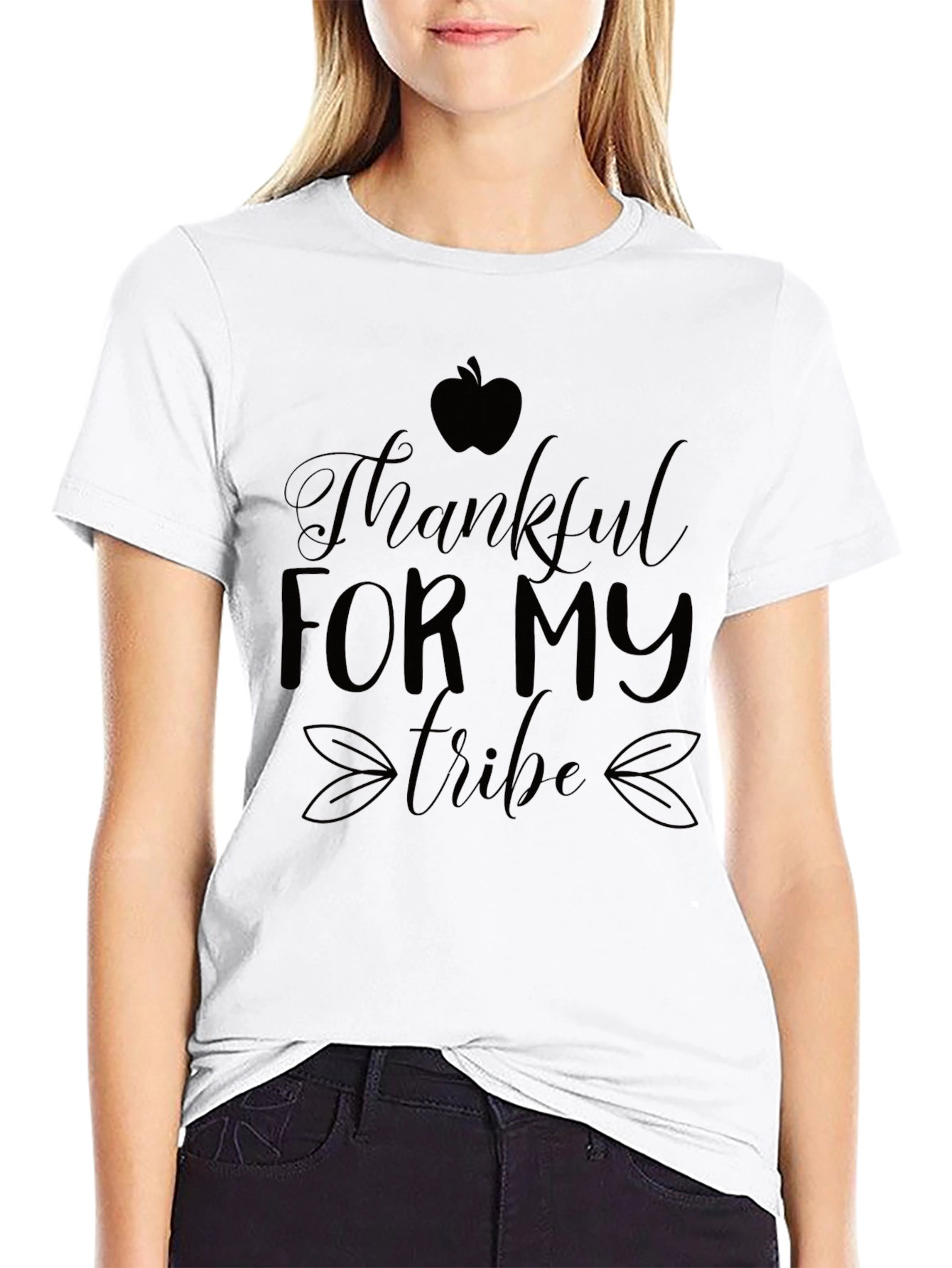 Thankful For My Tribe Black Graphic Tee