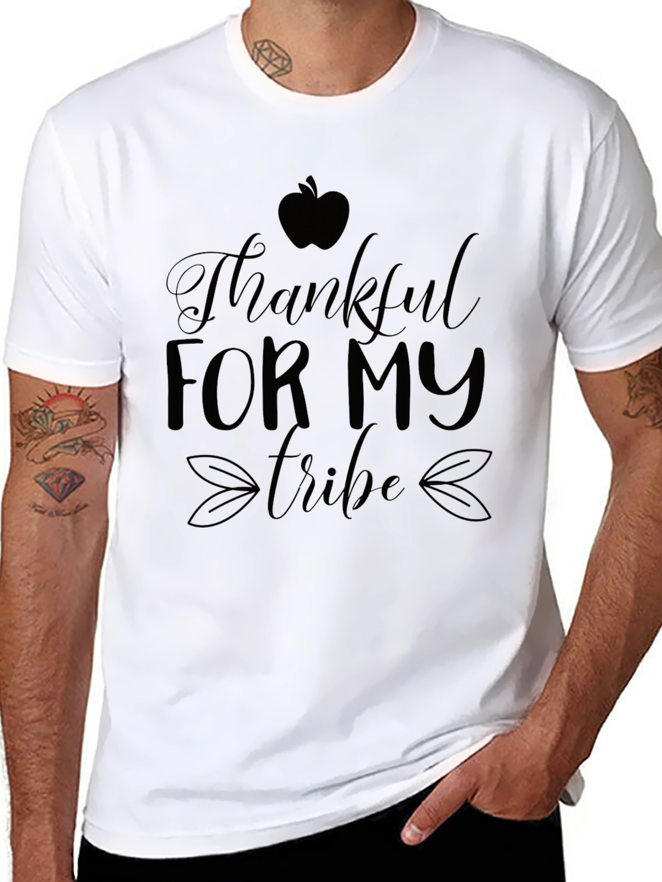 Thankful For My Tribe Black Graphic Tee