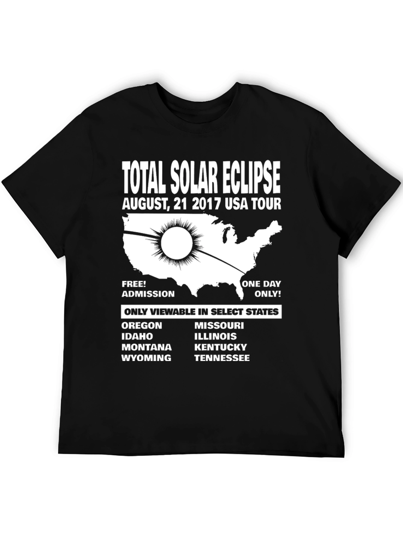 Total Solar Eclipse 2017 USA Tour T-Shirt