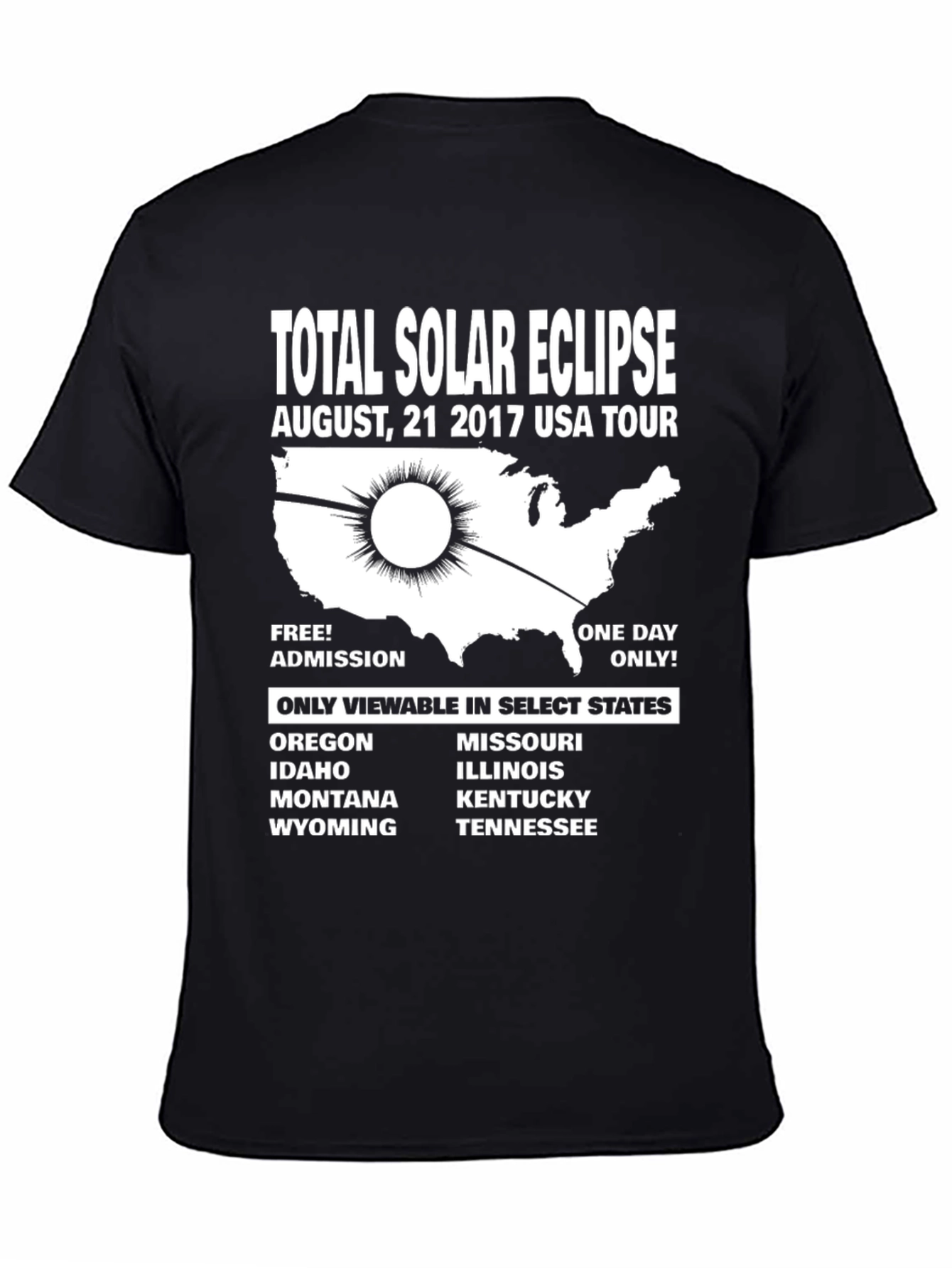 Total Solar Eclipse 2017 USA Tour T-Shirt
