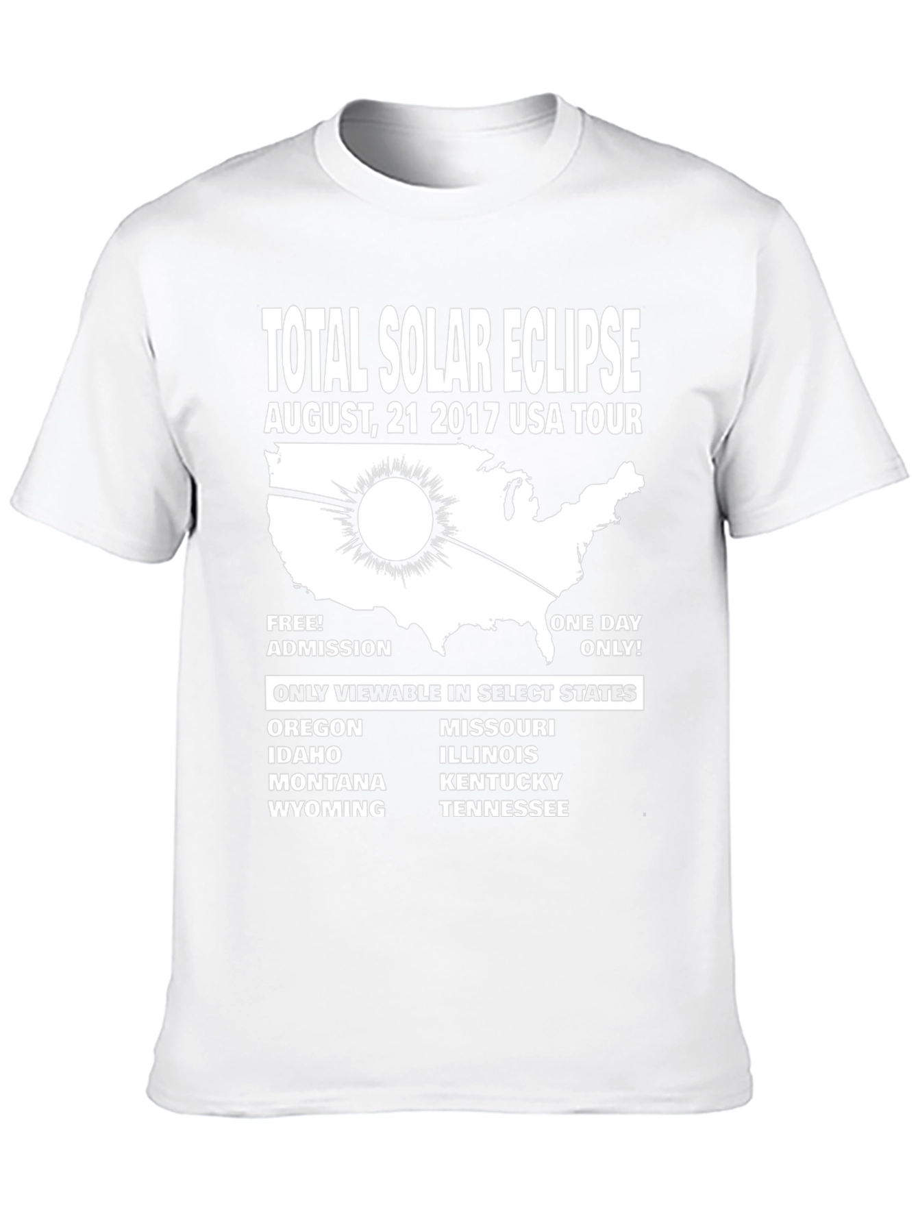 Total Solar Eclipse 2017 USA Tour T-Shirt
