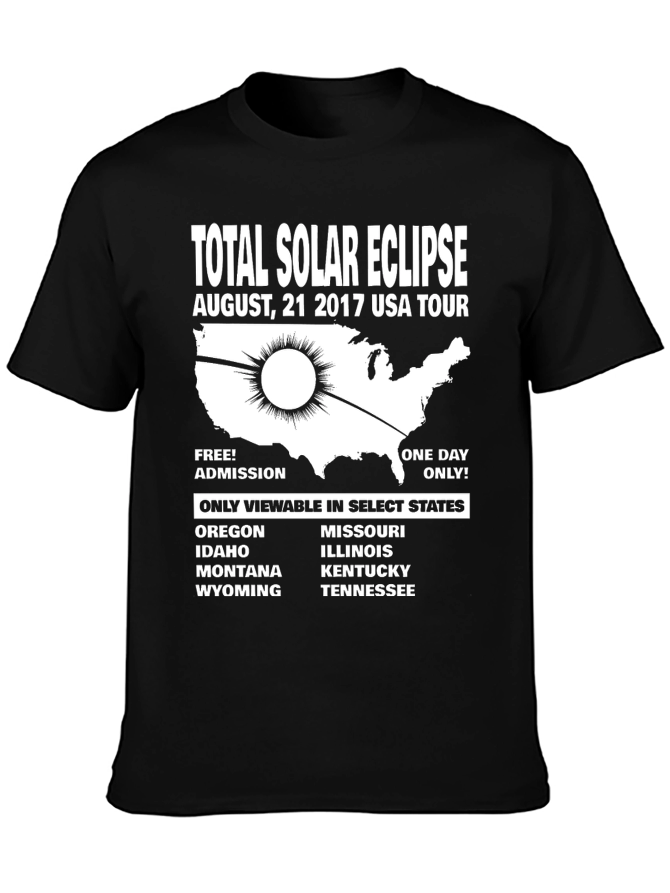 Total Solar Eclipse 2017 USA Tour T-Shirt