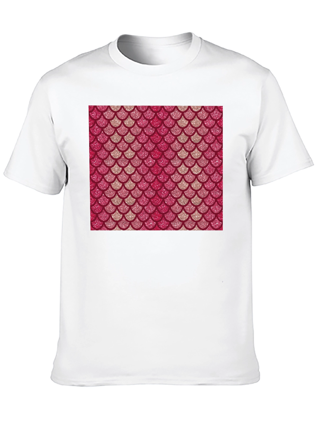 Mermaid Scale Pattern Black T-Shirt