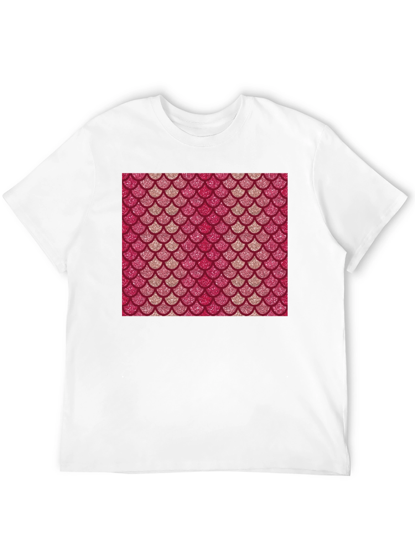 Mermaid Scale Pattern Black T-Shirt