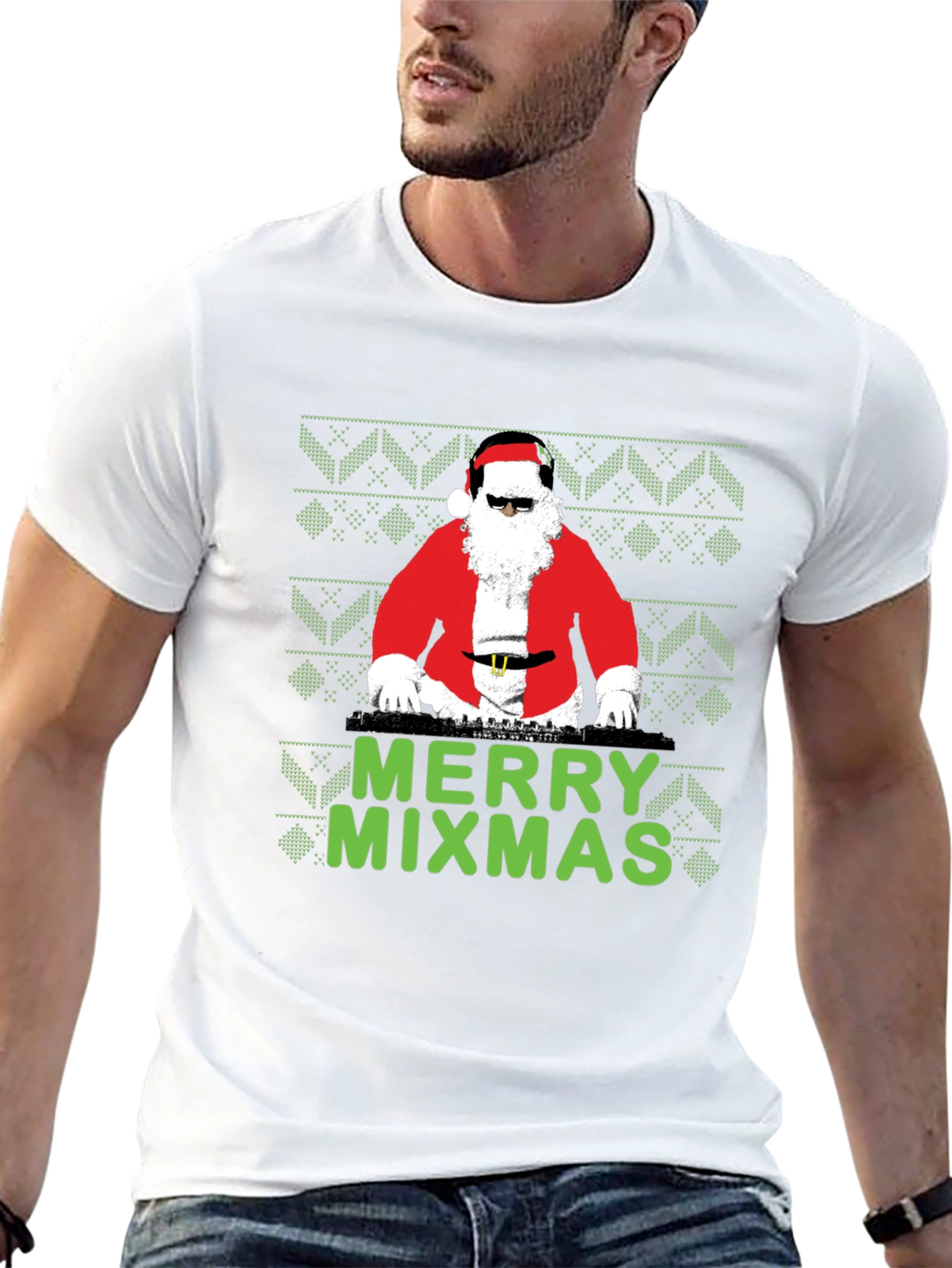 Merry Mixmas DJ Santa T-Shirt - Holiday Party