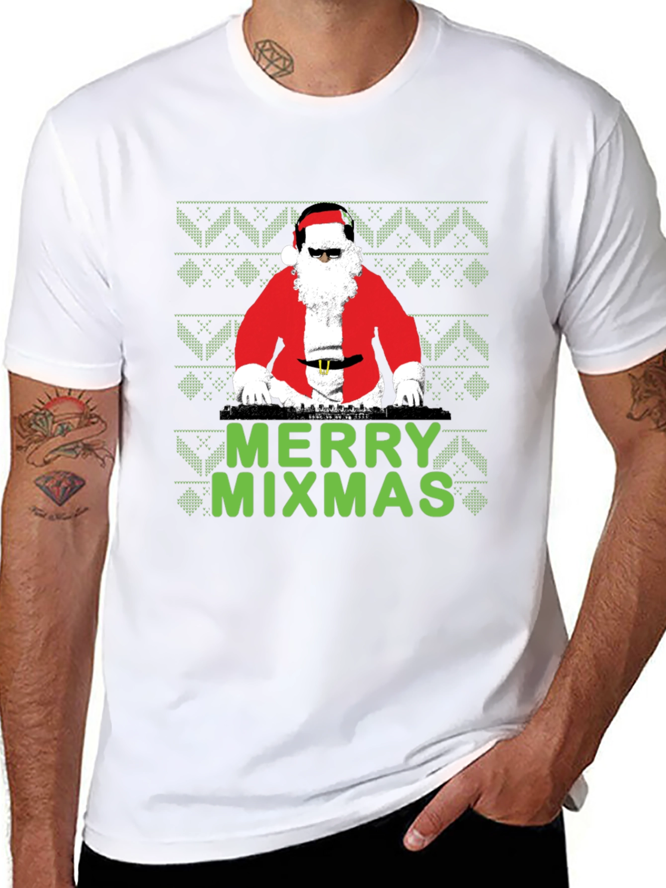 Merry Mixmas DJ Santa T-Shirt - Holiday Party