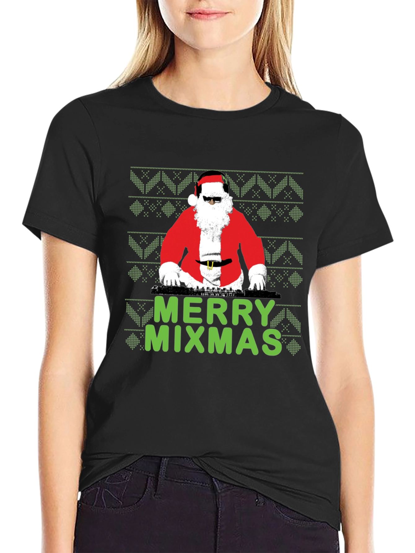 Merry Mixmas DJ Santa T-Shirt - Holiday Party