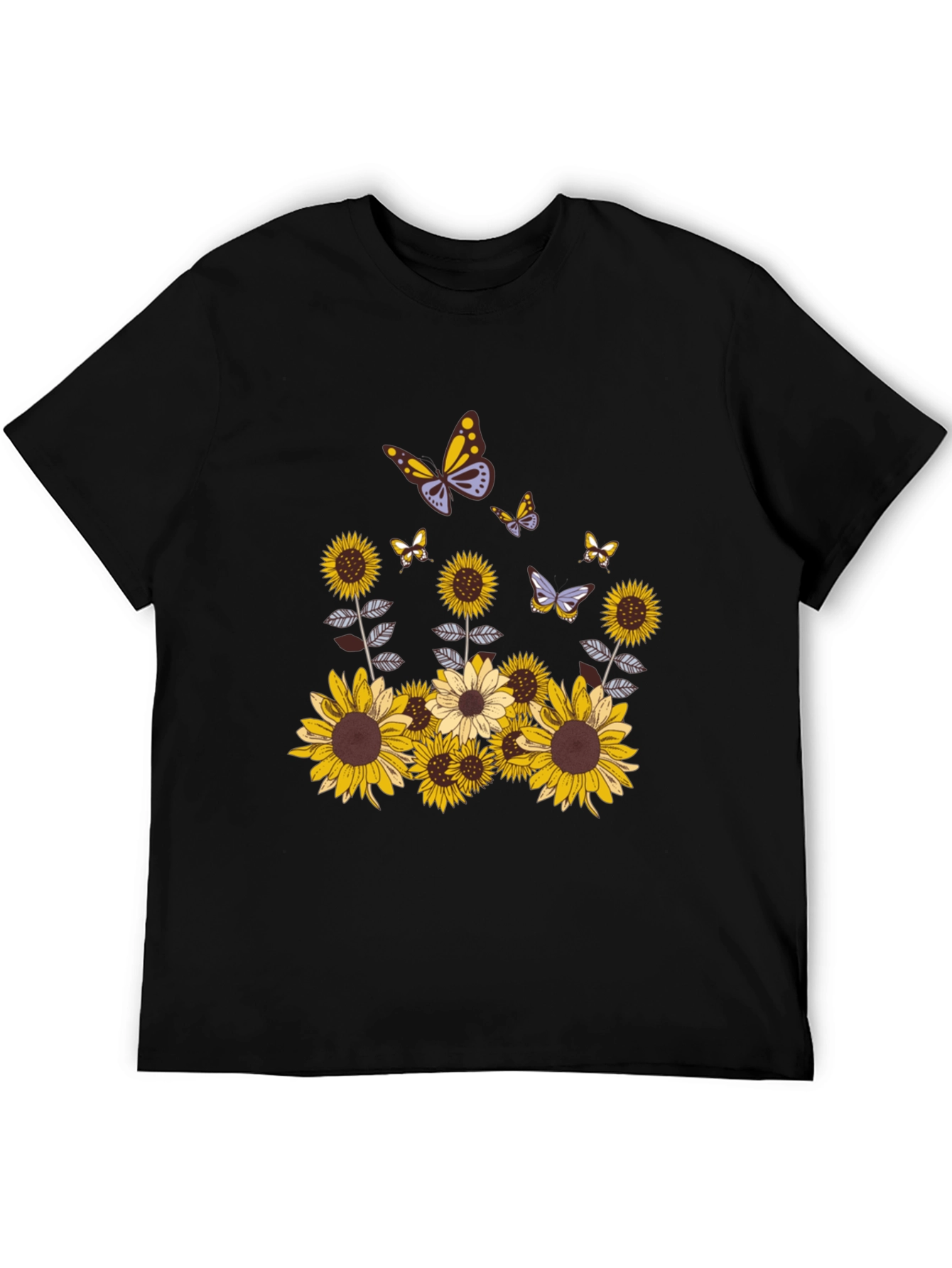 Sunflower Butterfly Graphic Tee - Stylish & Unique