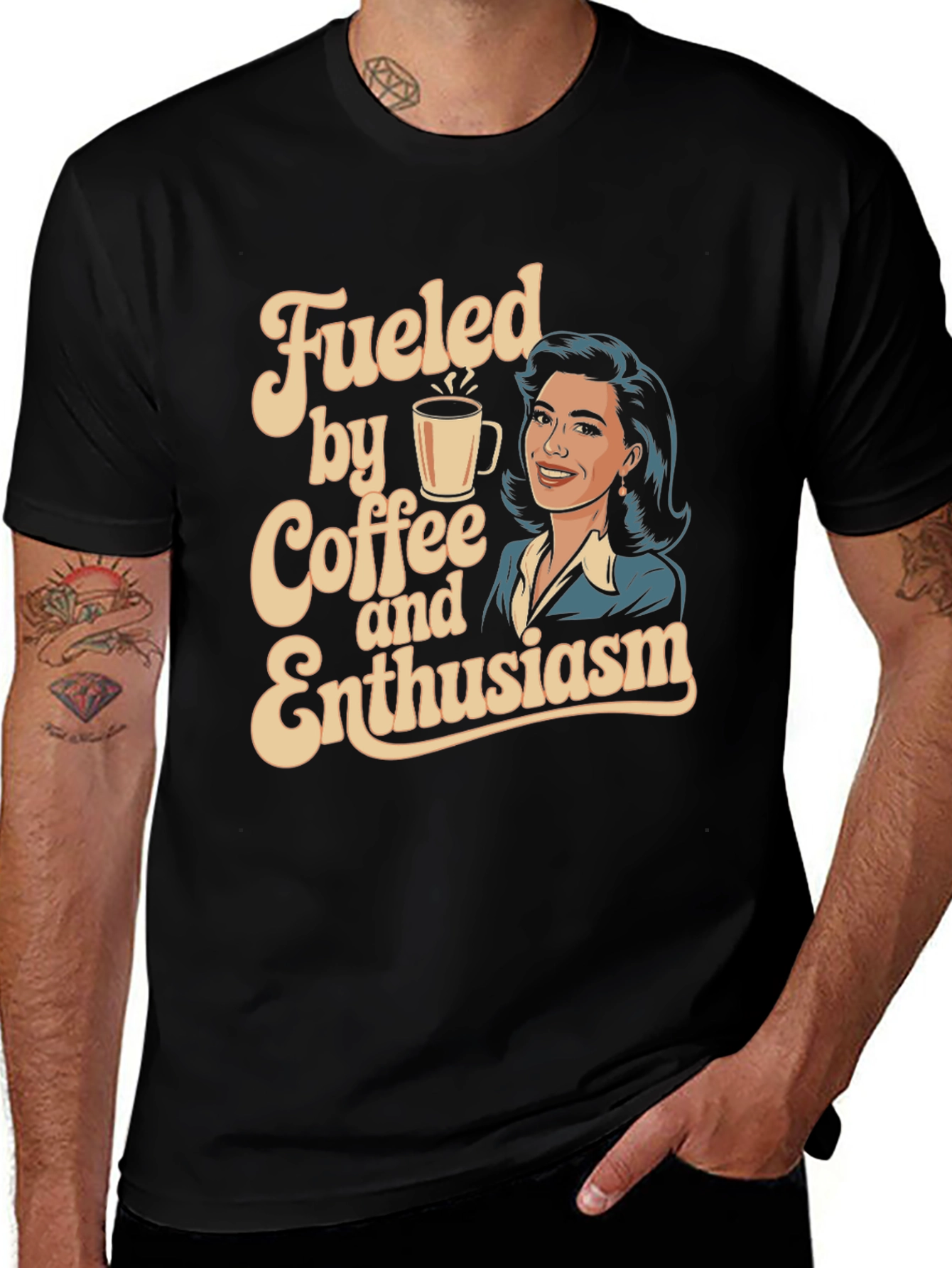 Fueled By Coffee And Enthusiasm Graphic Tee
