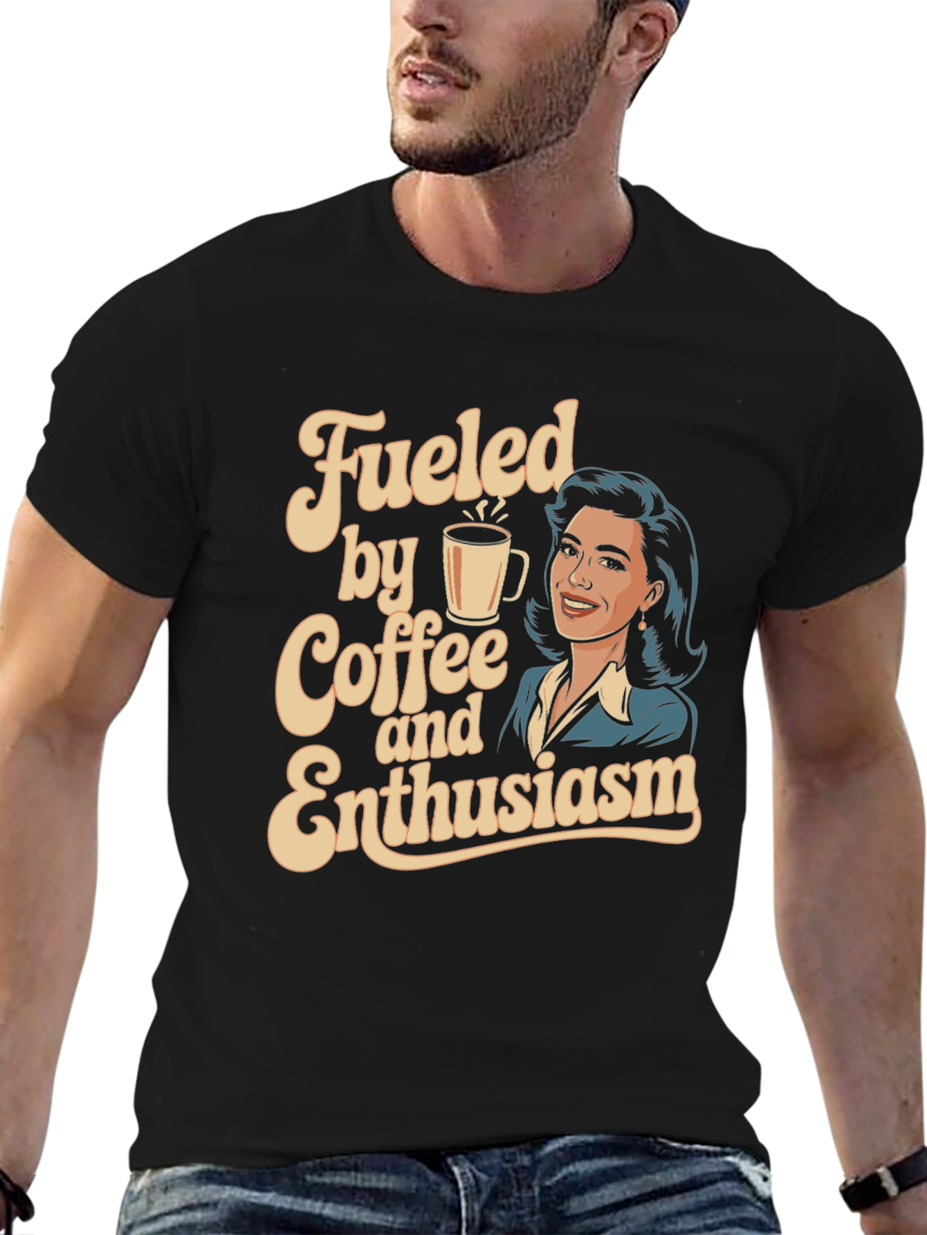 Fueled By Coffee And Enthusiasm Graphic Tee