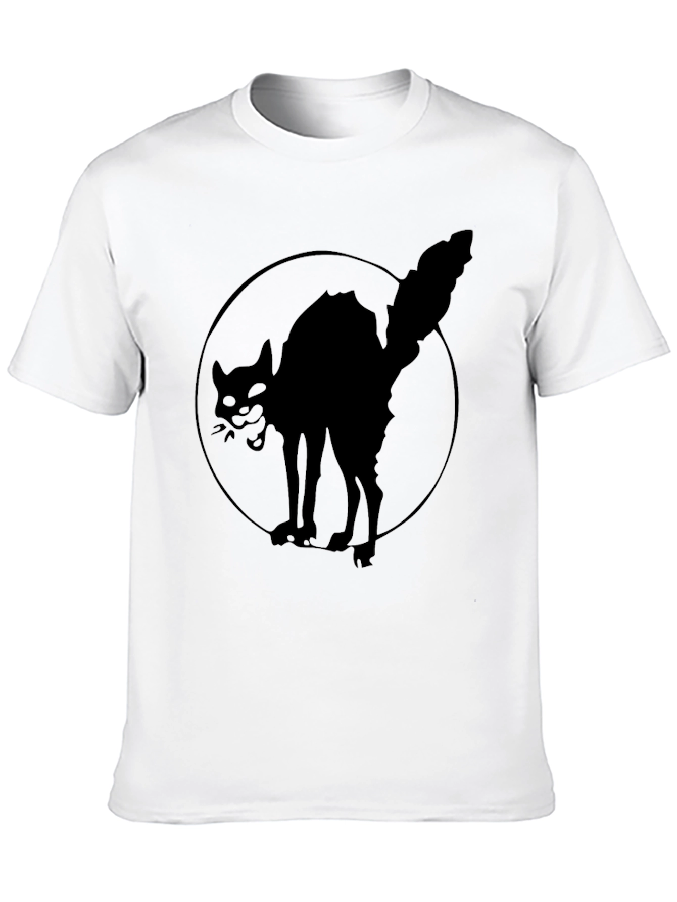 Black Cat Graphic T-Shirt - Mens Crew Neck Tee