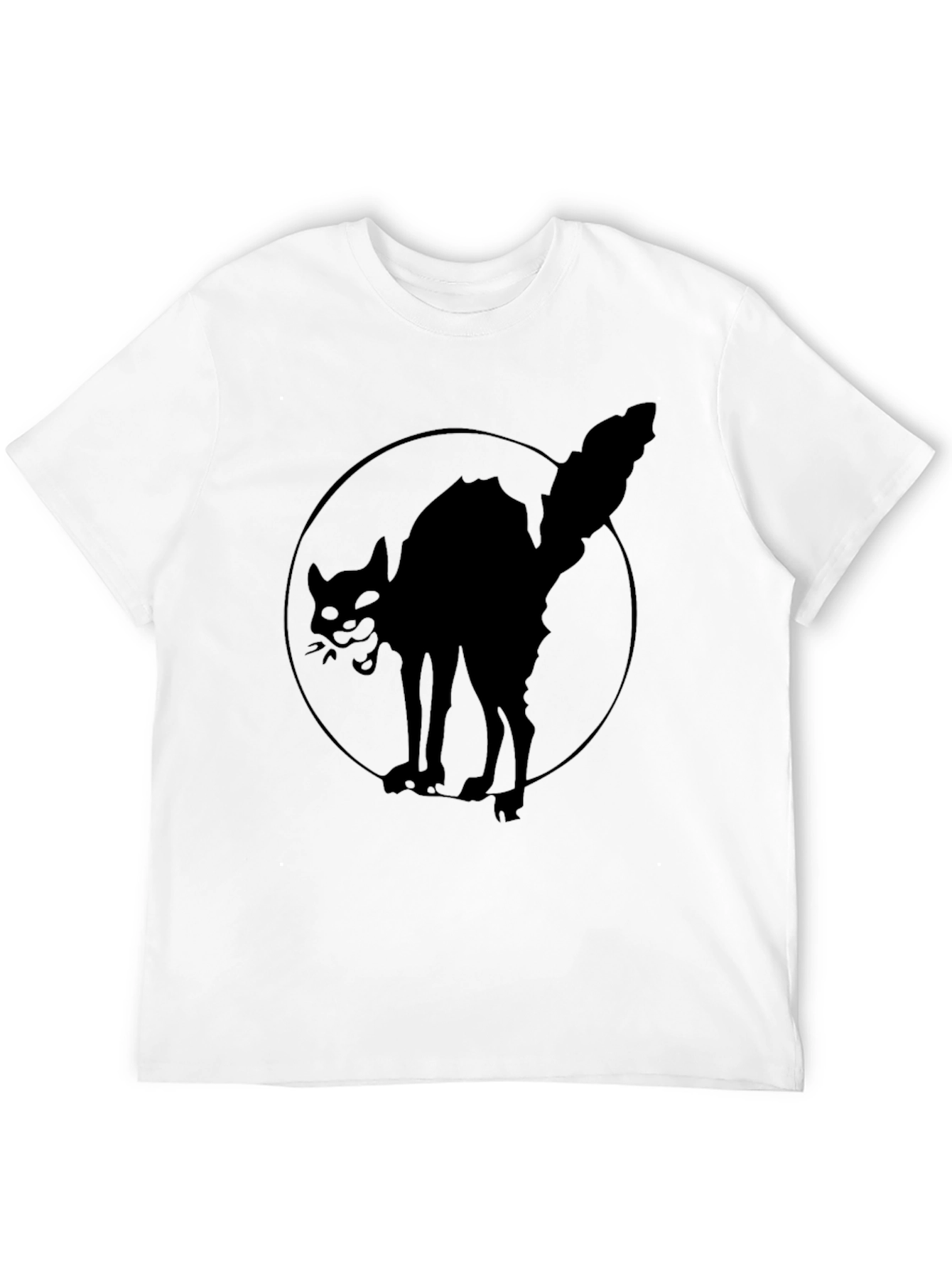 Black Cat Graphic T-Shirt - Mens Crew Neck Tee