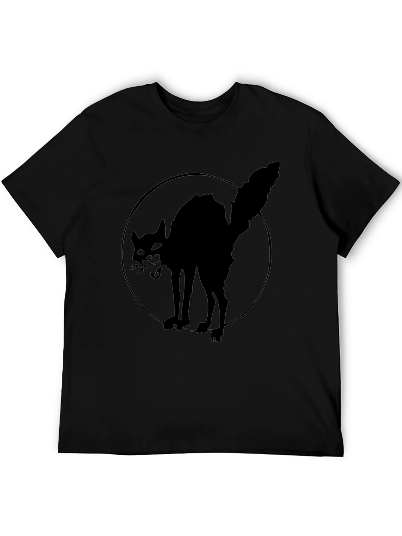 Black Cat Graphic T-Shirt - Mens Crew Neck Tee