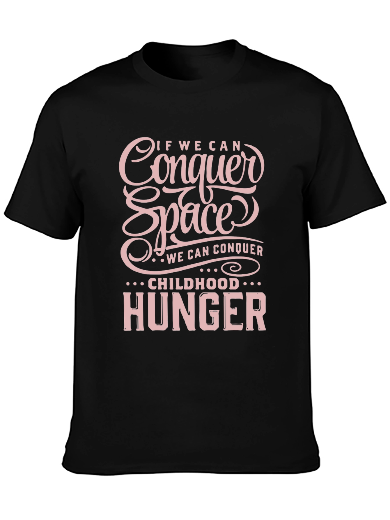 Conquer Space Childhood Hunger Black T-Shirt