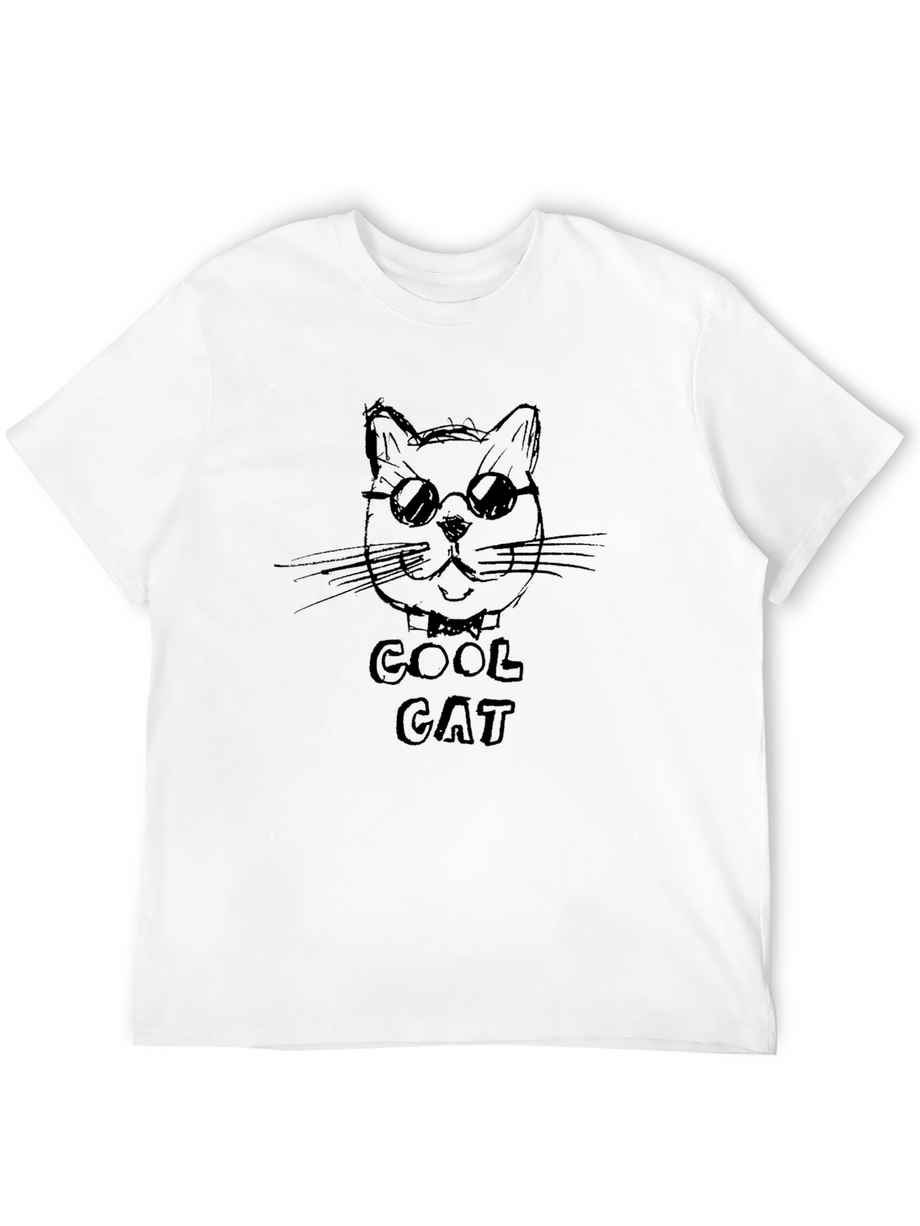 Cool Cat Graphic Tee - Black Casual Shirt