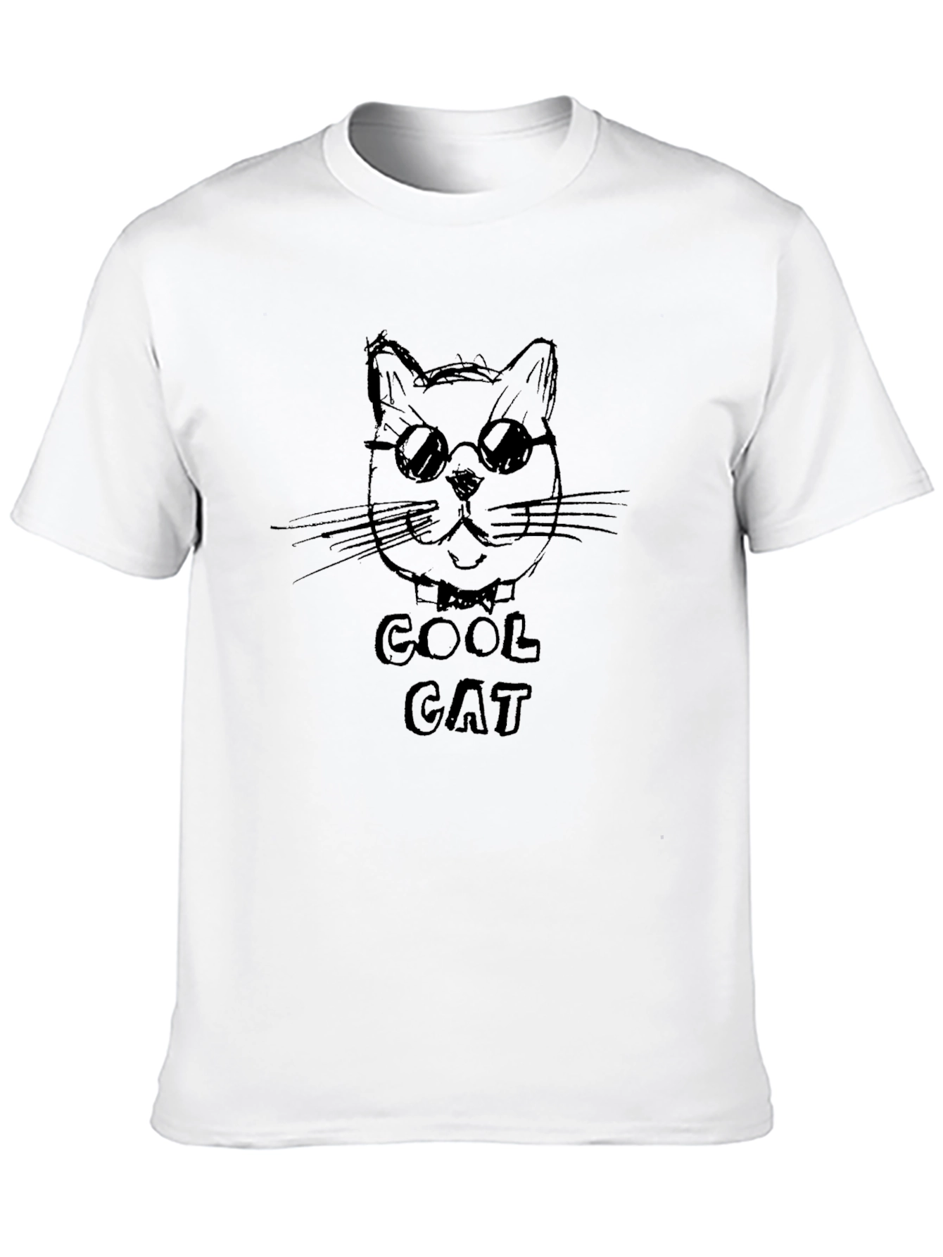 Cool Cat Graphic Tee - Black Casual Shirt
