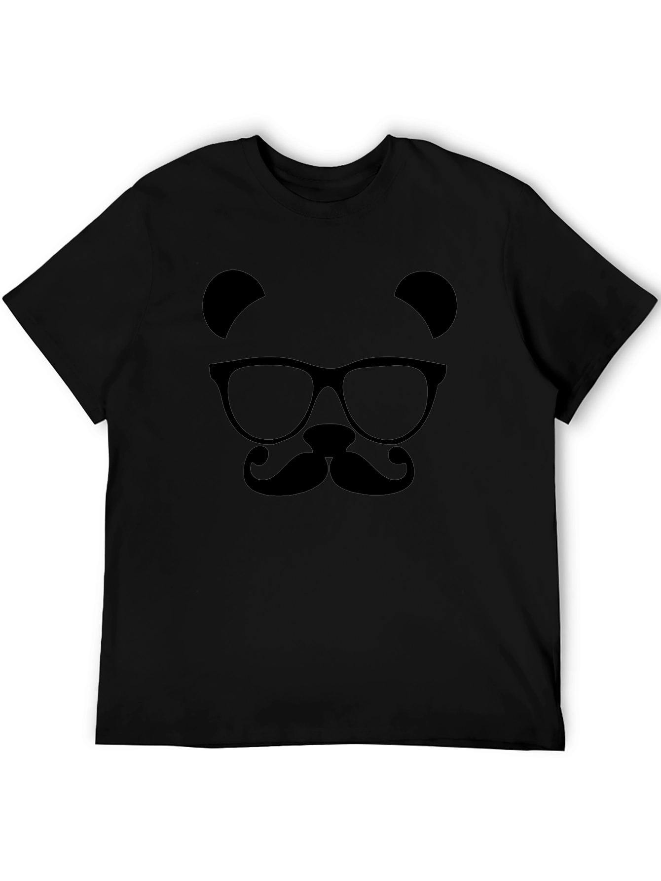 Mens Black Panda Bear Graphic Tee