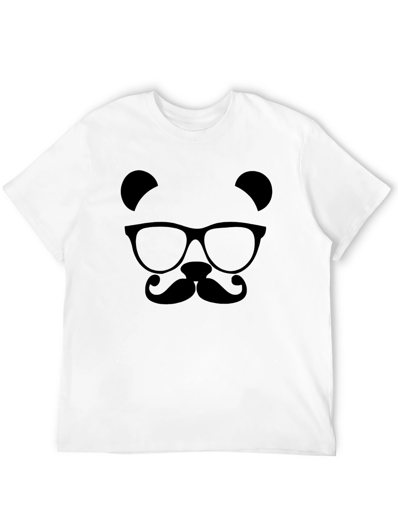 Mens Black Panda Bear Graphic Tee