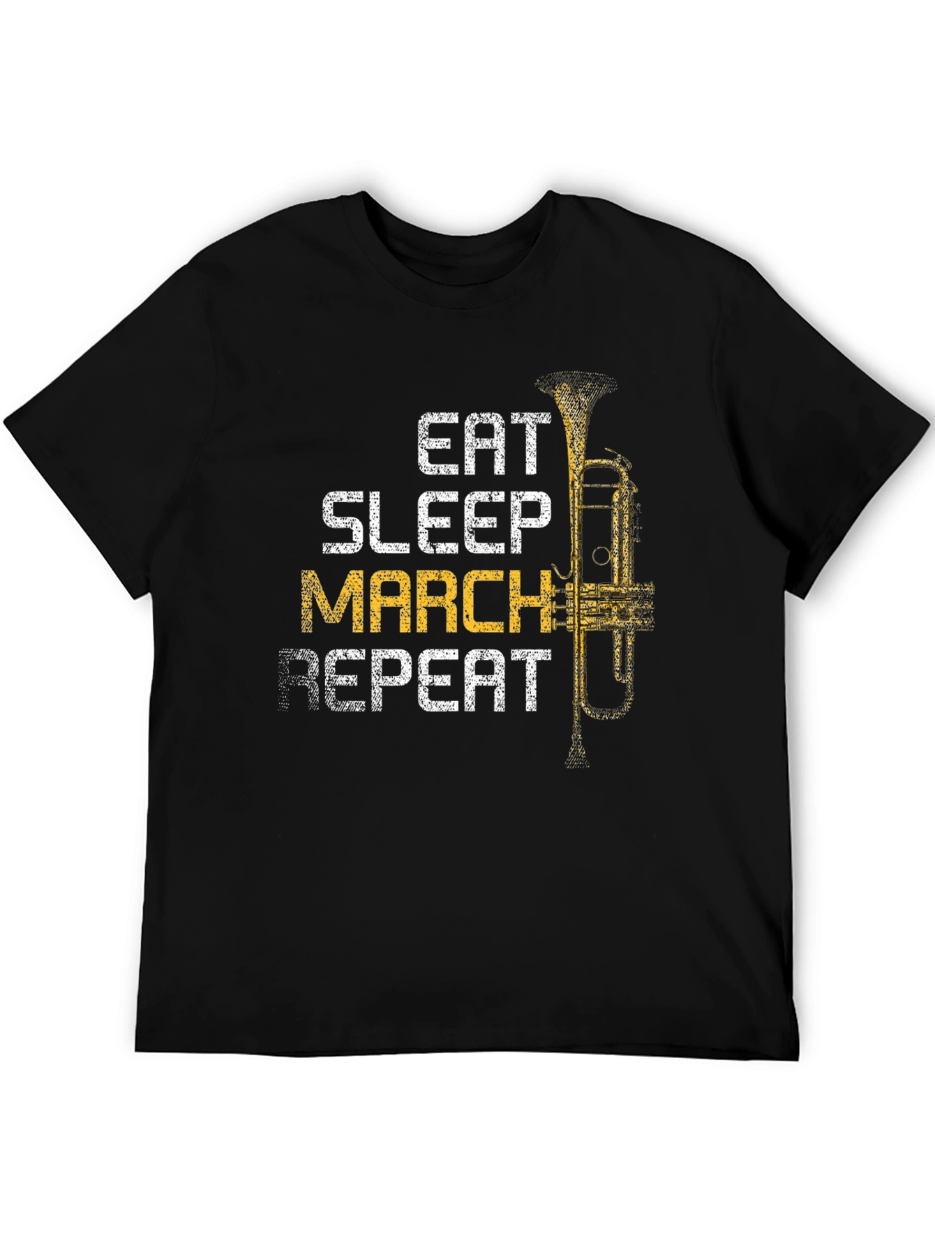 Eat Sleep March Repeat Black Graphic T-Shirt