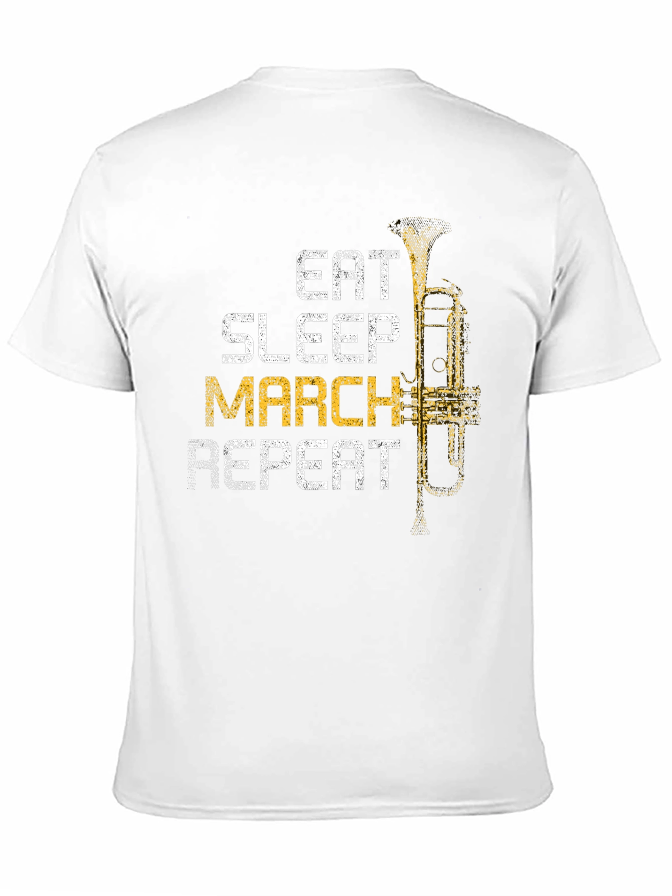 Eat Sleep March Repeat Black Graphic T-Shirt