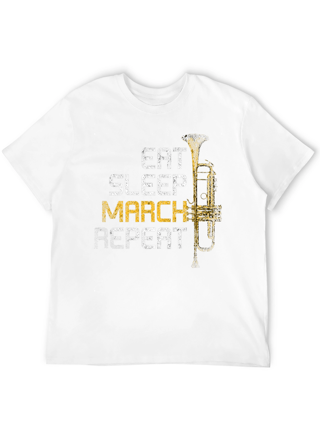 Eat Sleep March Repeat Black Graphic T-Shirt