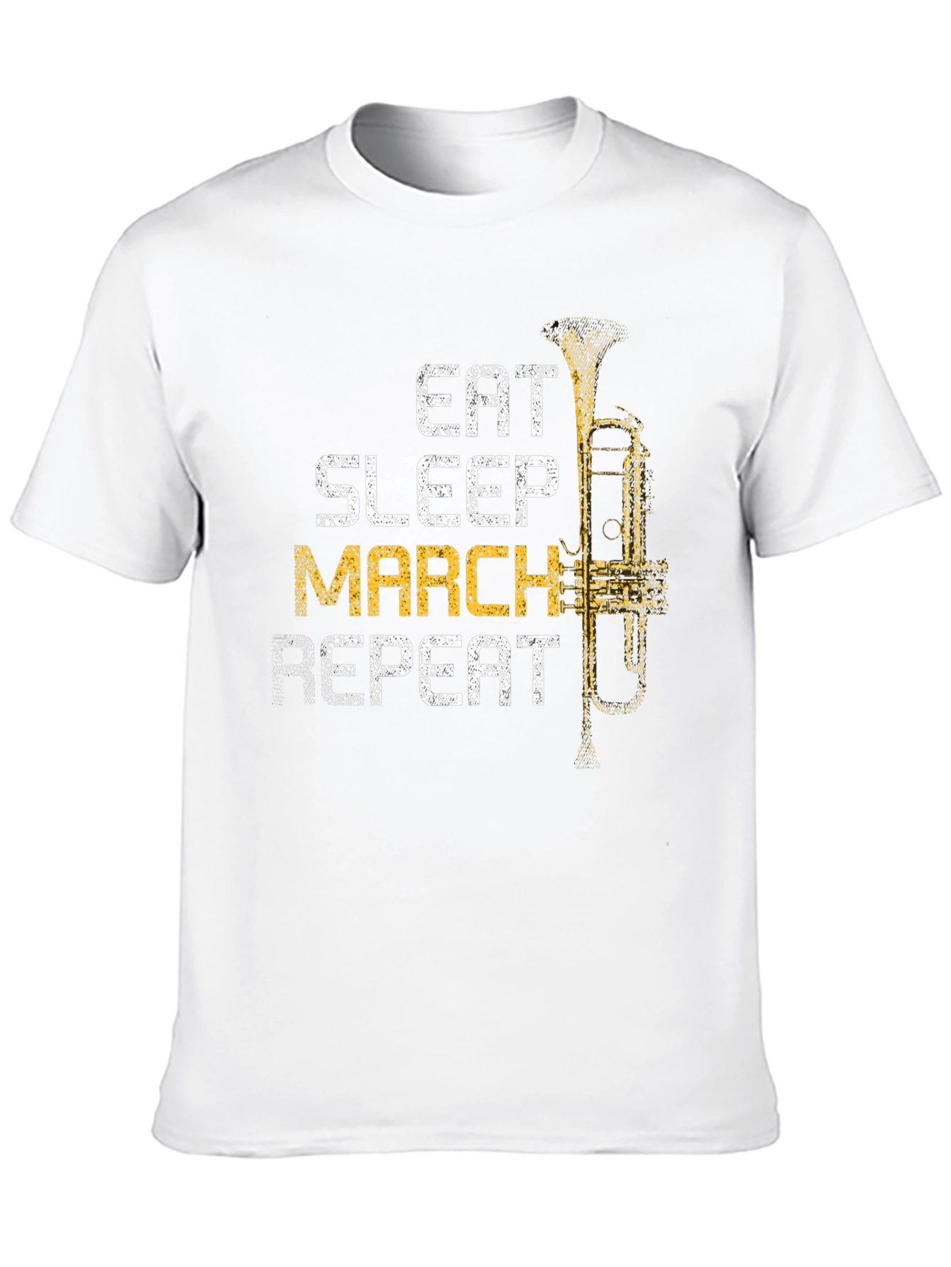 Eat Sleep March Repeat Black Graphic T-Shirt
