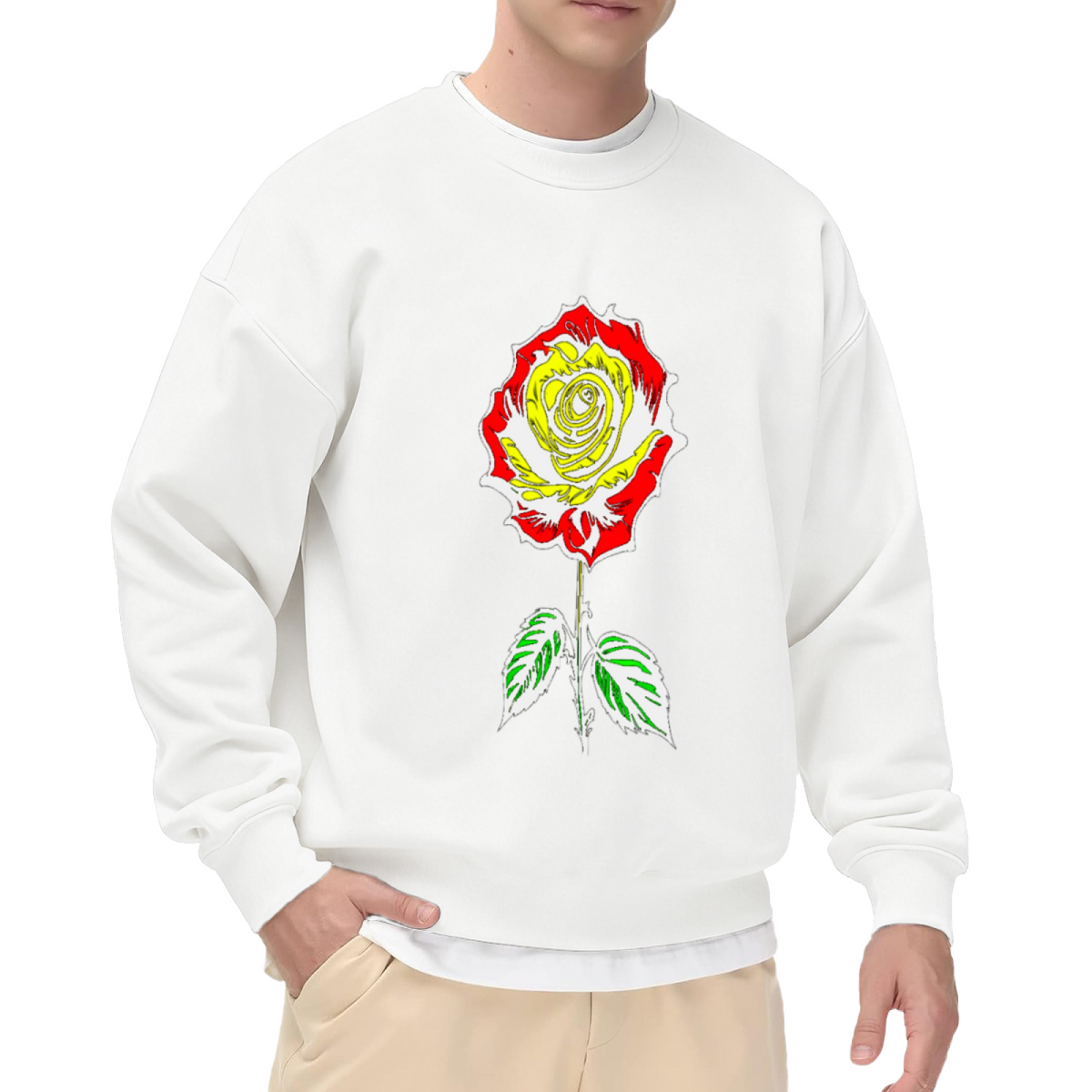 Rose Flower Botanical Graphic ԲÁìÎÀÒÂ - Unique Design Pullover Sweatshirt