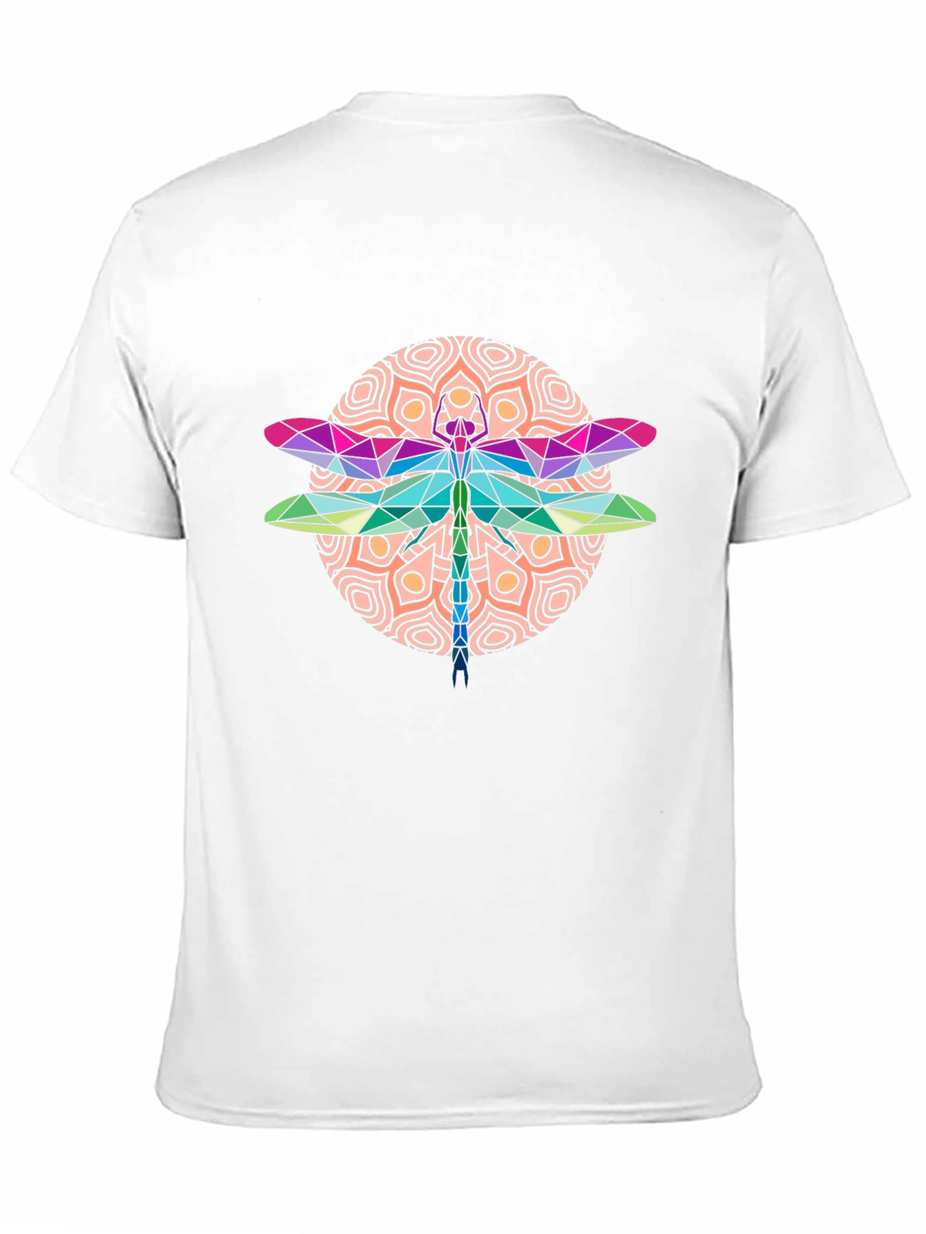 Geometric Dragonfly Graphic Tee - Black
