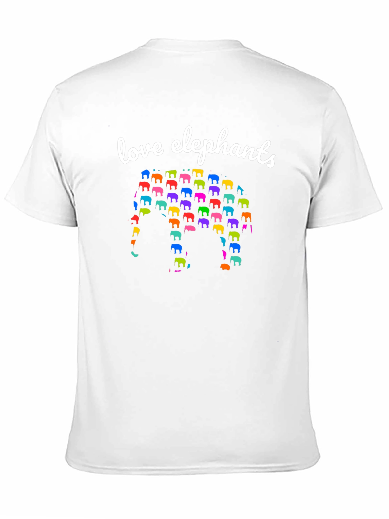Love Elephants Graphic T-Shirt - Black