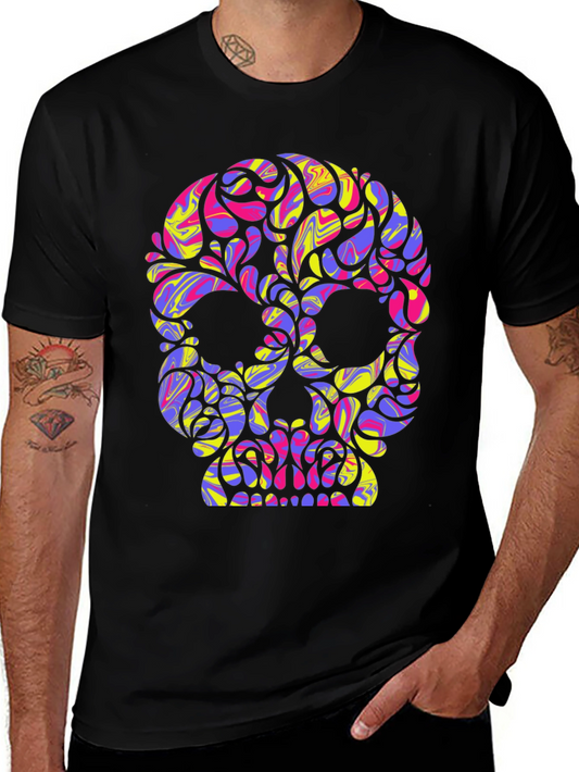 Vibrant Skull Graphic T-Shirt