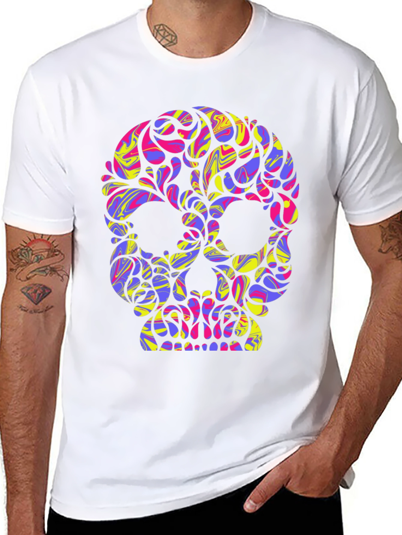 Vibrant Skull Graphic T-Shirt