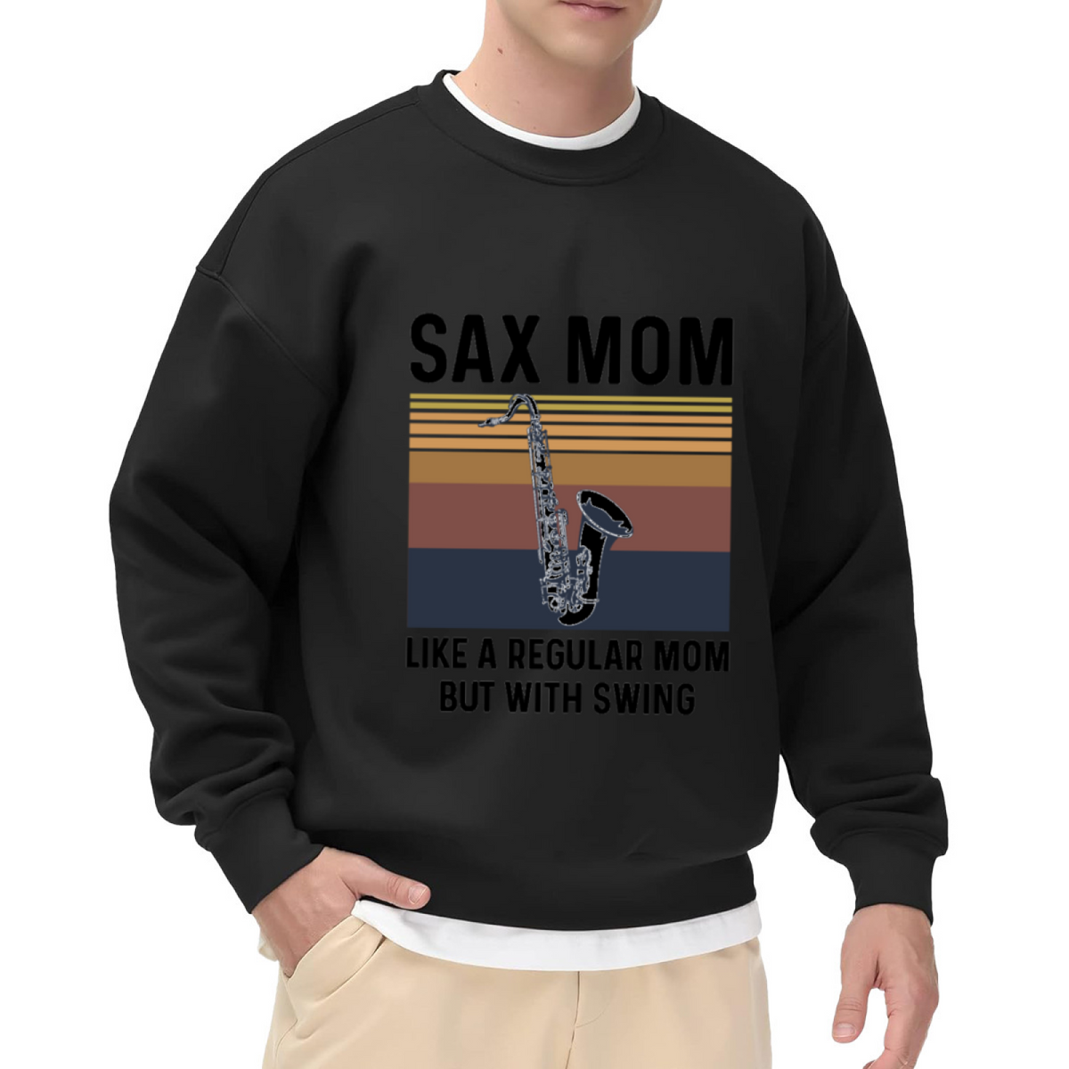 SAX MOM - Saxophone Music Lover Graphic ԲÁìÎÀÒÂ | Unisex Pullover Sweatshirt
