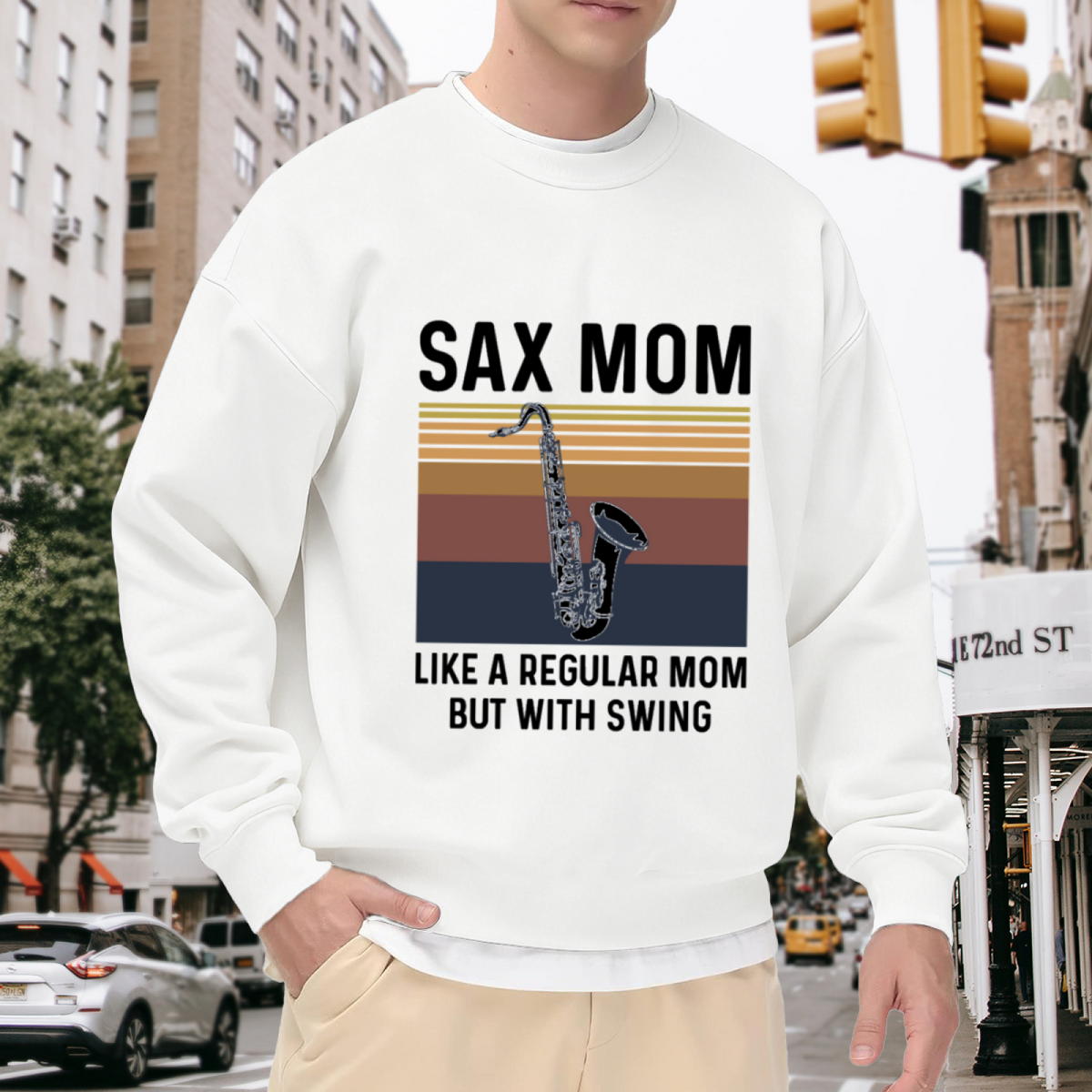 SAX MOM - Saxophone Music Lover Graphic ԲÁìÎÀÒÂ | Unisex Pullover Sweatshirt