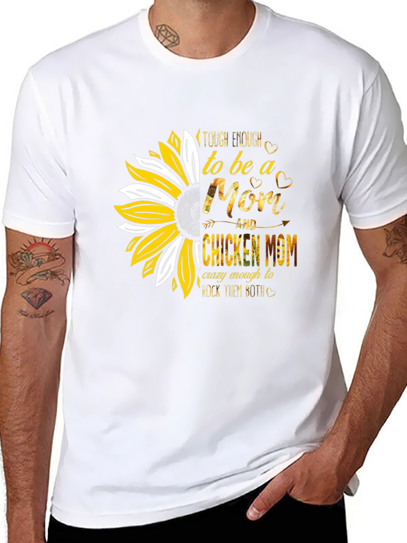 Tough Enough Mom & Chicken Mom Graphic T-Shirt