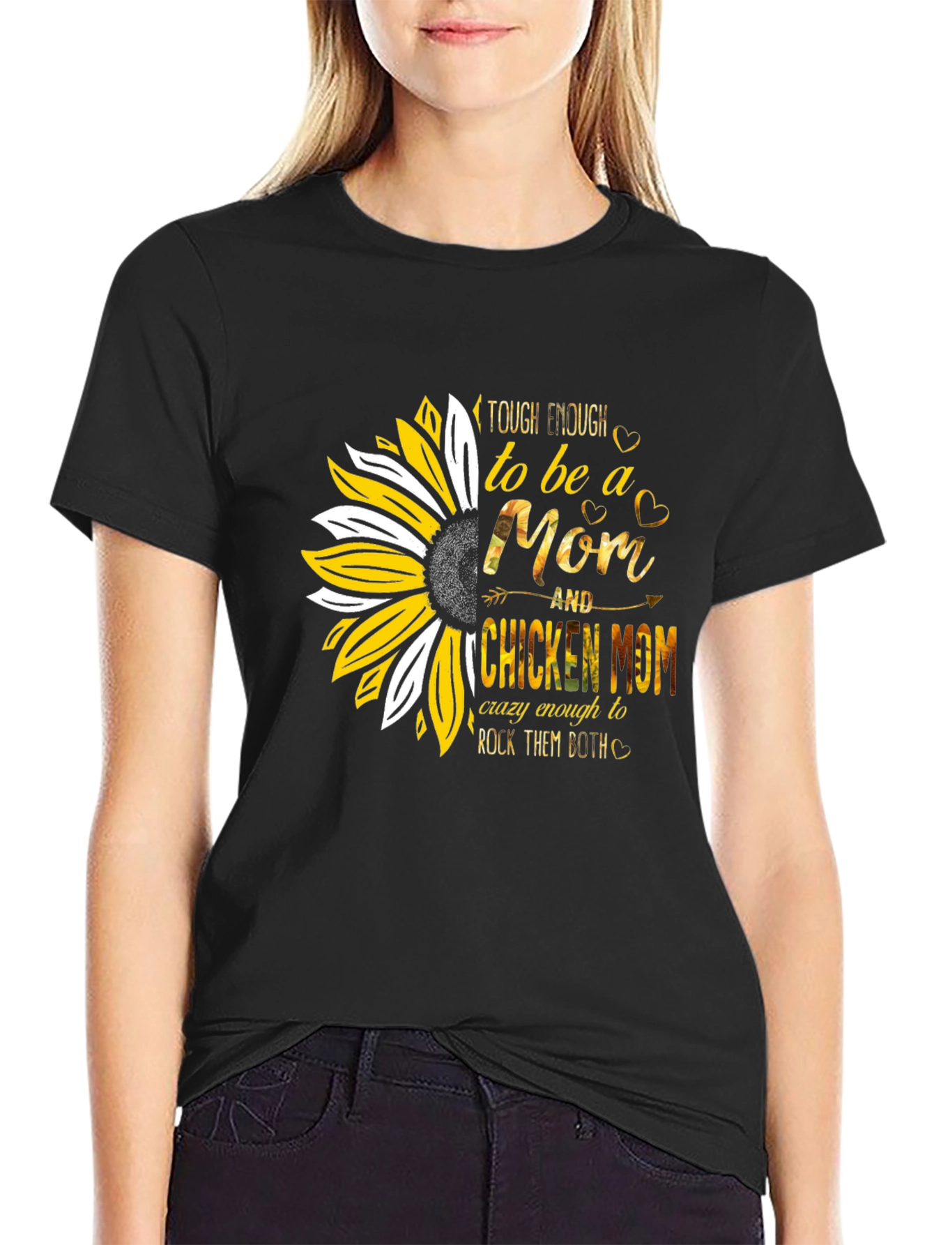 Tough Enough Mom & Chicken Mom Graphic T-Shirt