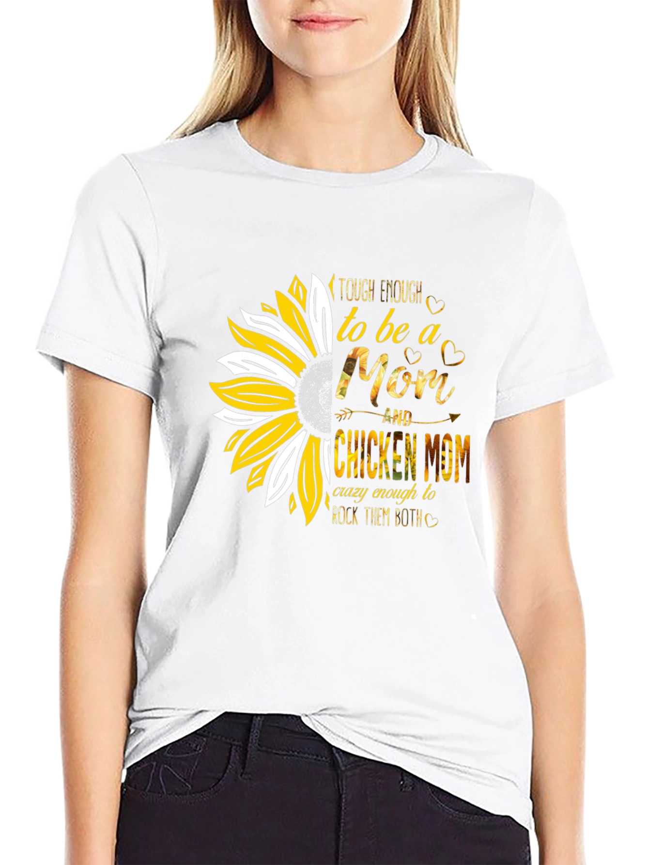 Tough Enough Mom & Chicken Mom Graphic T-Shirt