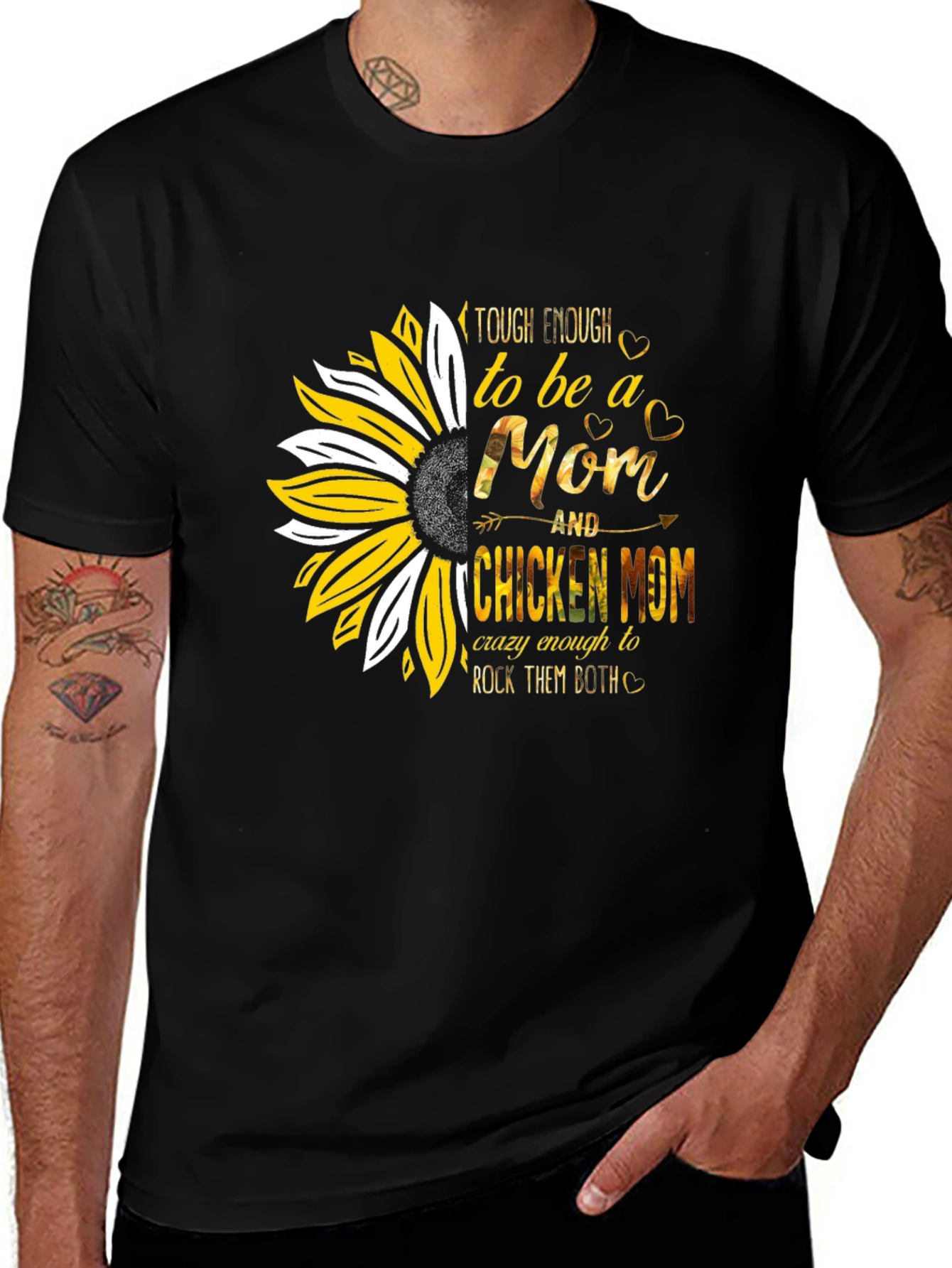 Tough Enough Mom & Chicken Mom Graphic T-Shirt