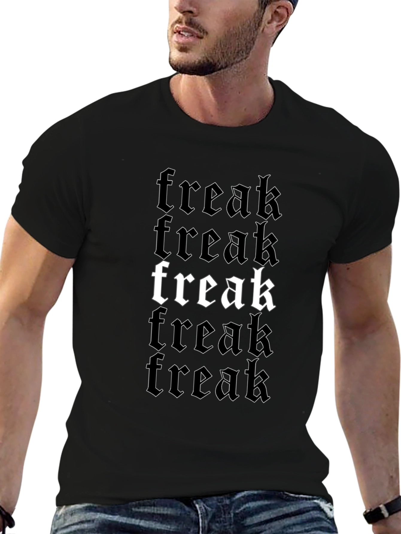 Freak Graphic T-Shirt - Black Gothic Style