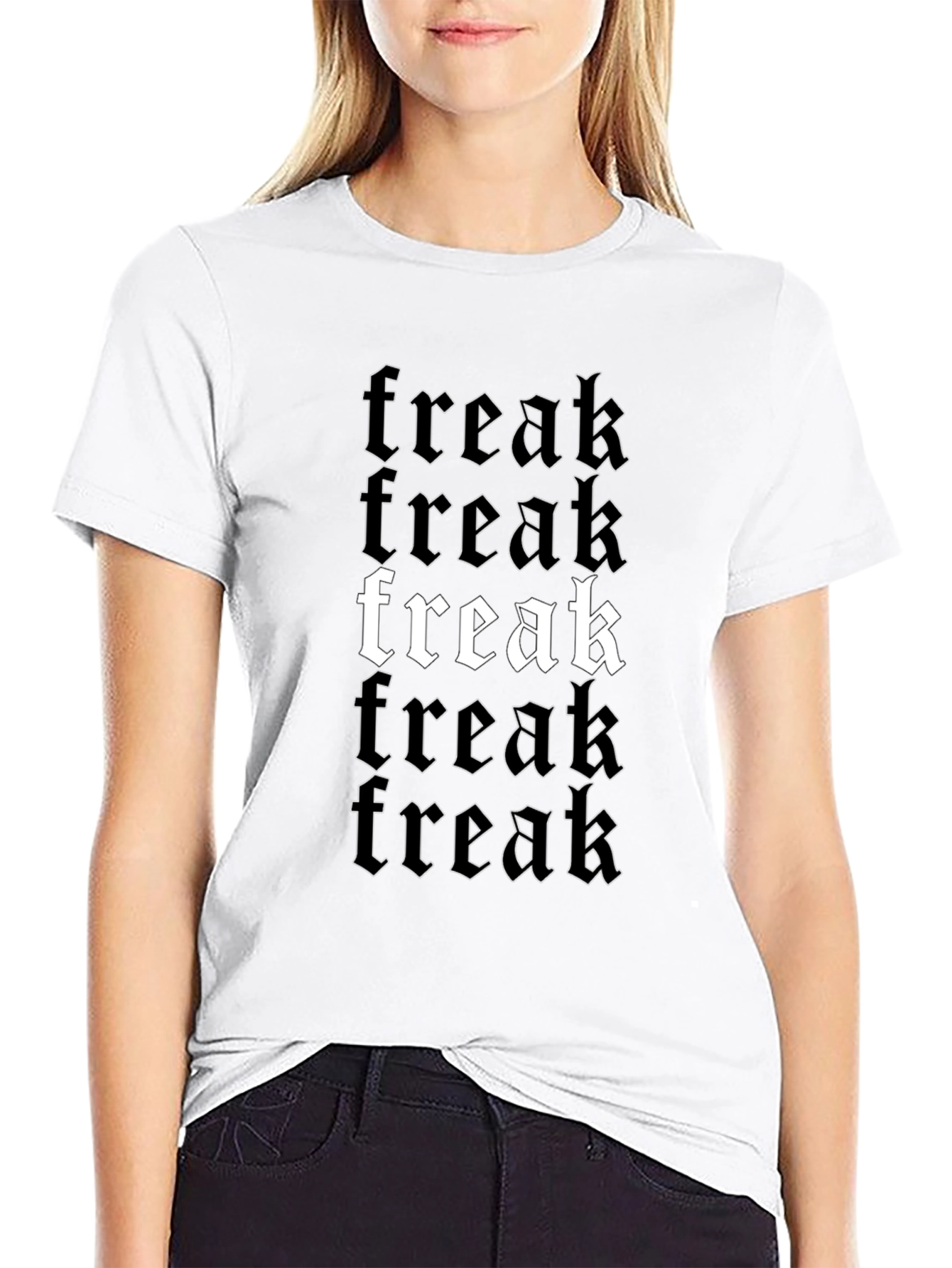 Freak Graphic T-Shirt - Black Gothic Style