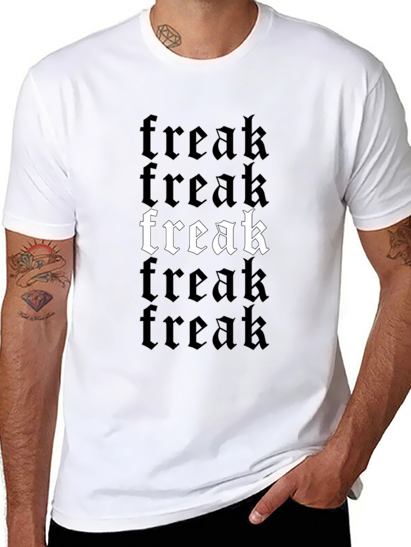 Freak Graphic T-Shirt - Black Gothic Style