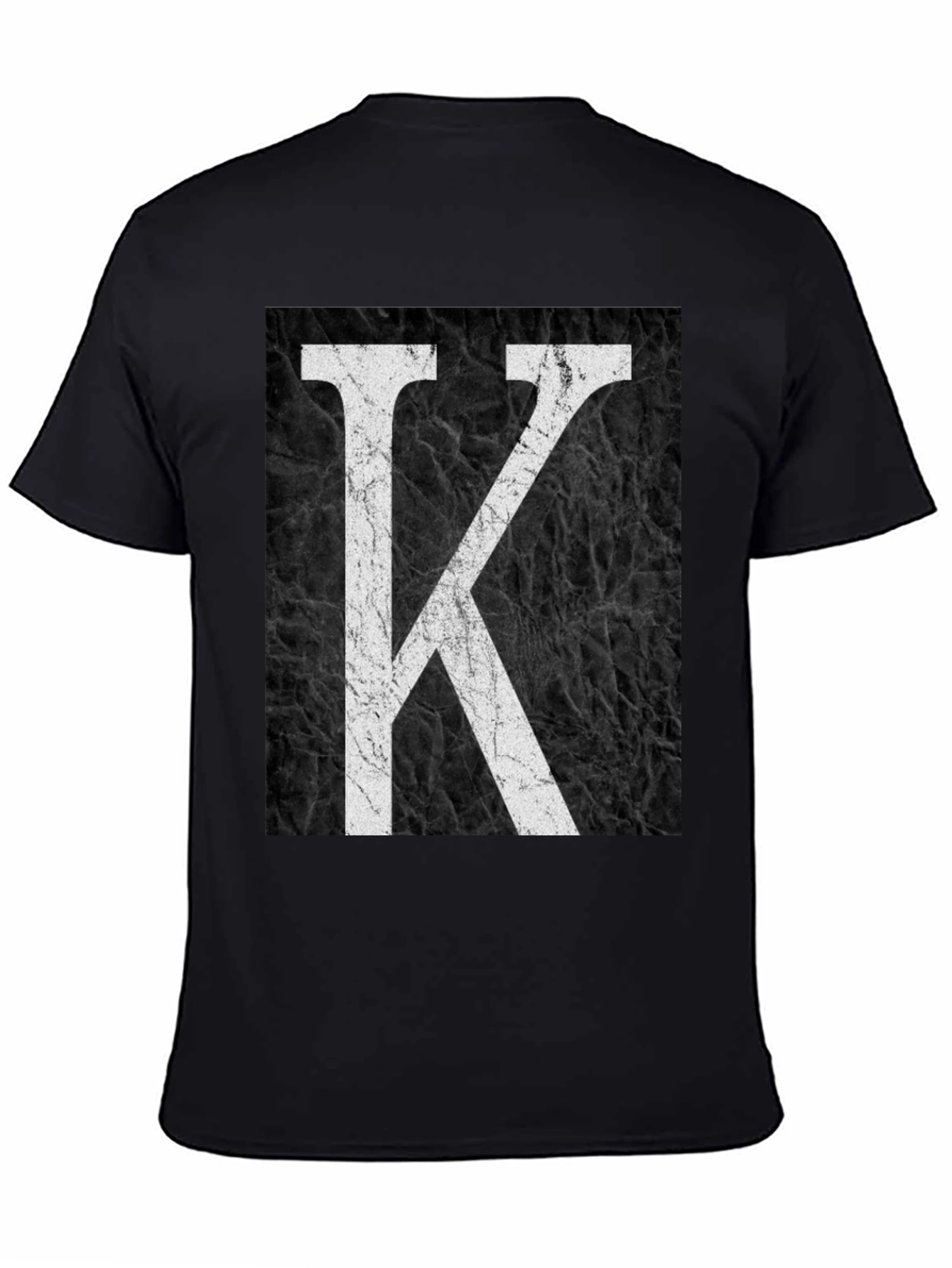 Letter K Graphic Print Black T-Shirt