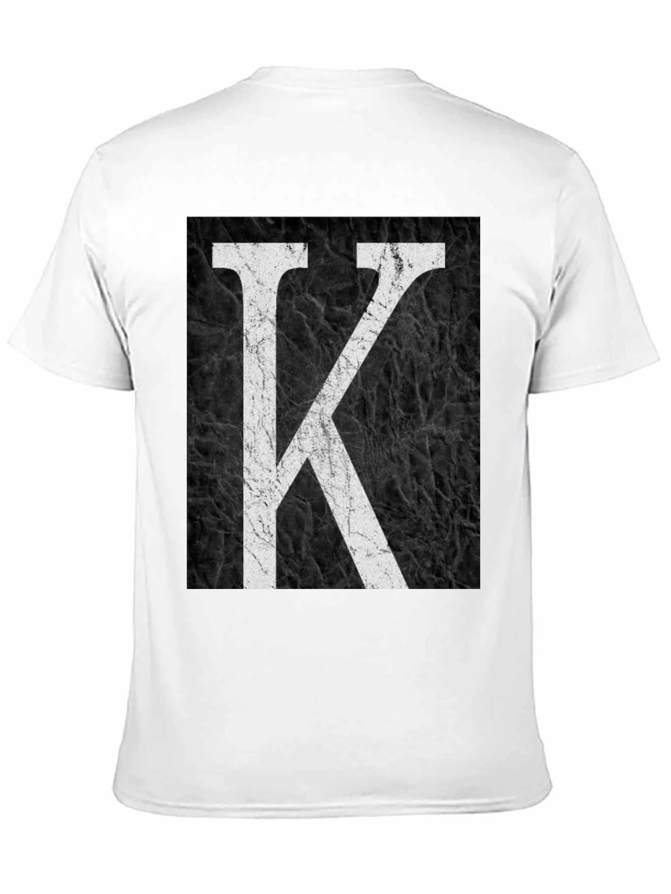Letter K Graphic Print Black T-Shirt
