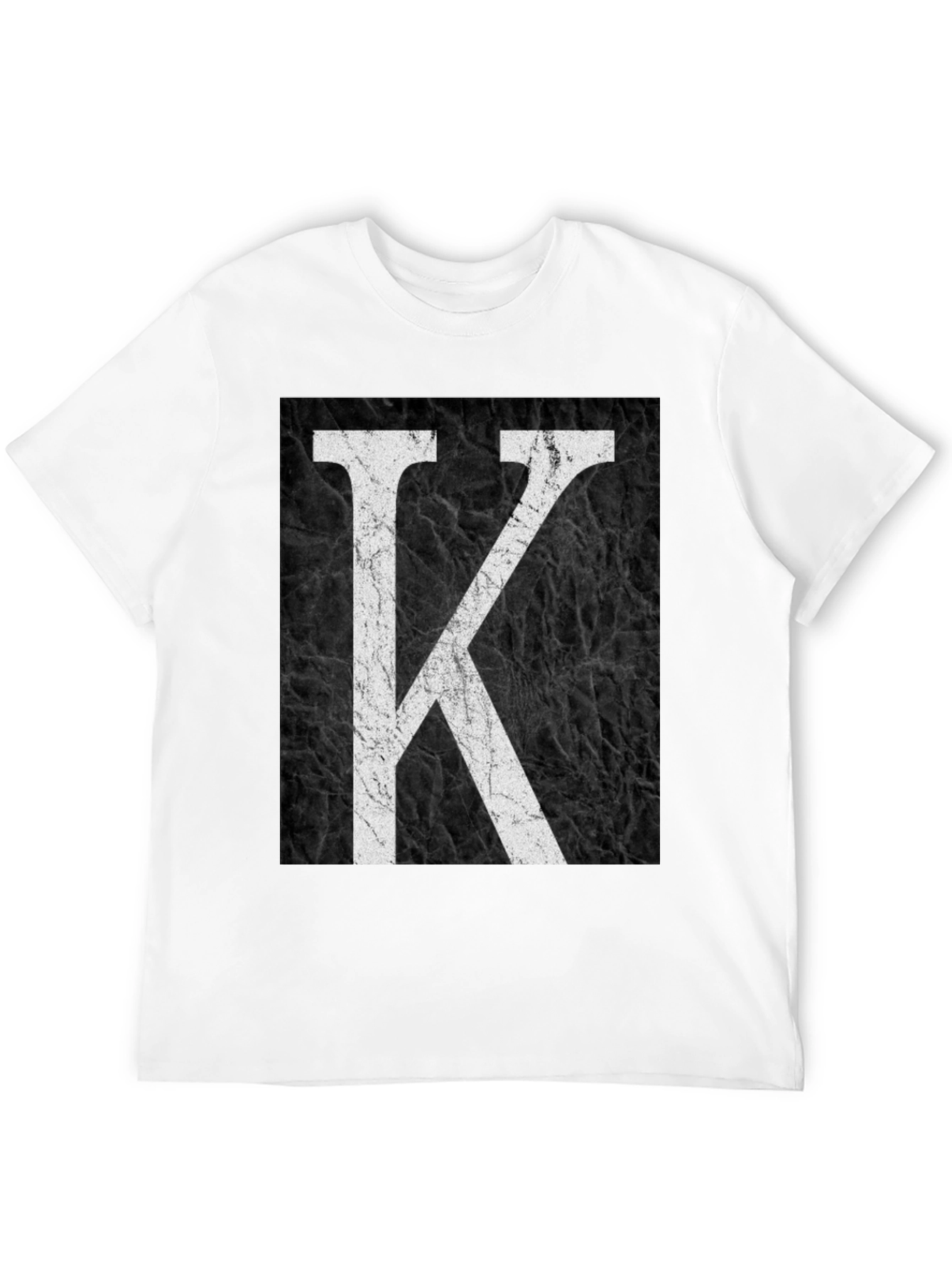 Letter K Graphic Print Black T-Shirt