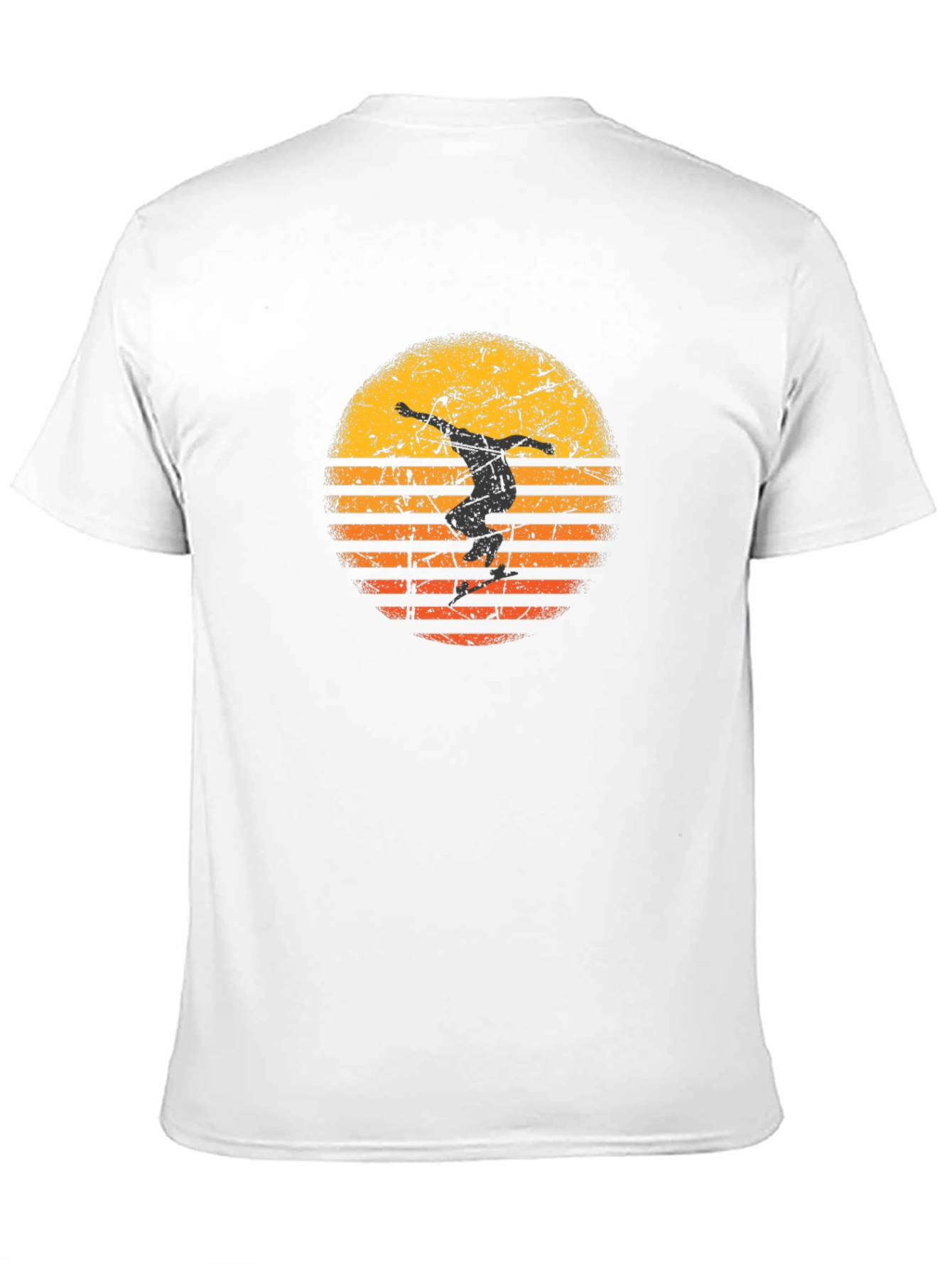 Skateboarder Sunset Graphic Tee - Black Cotton T-Shirt