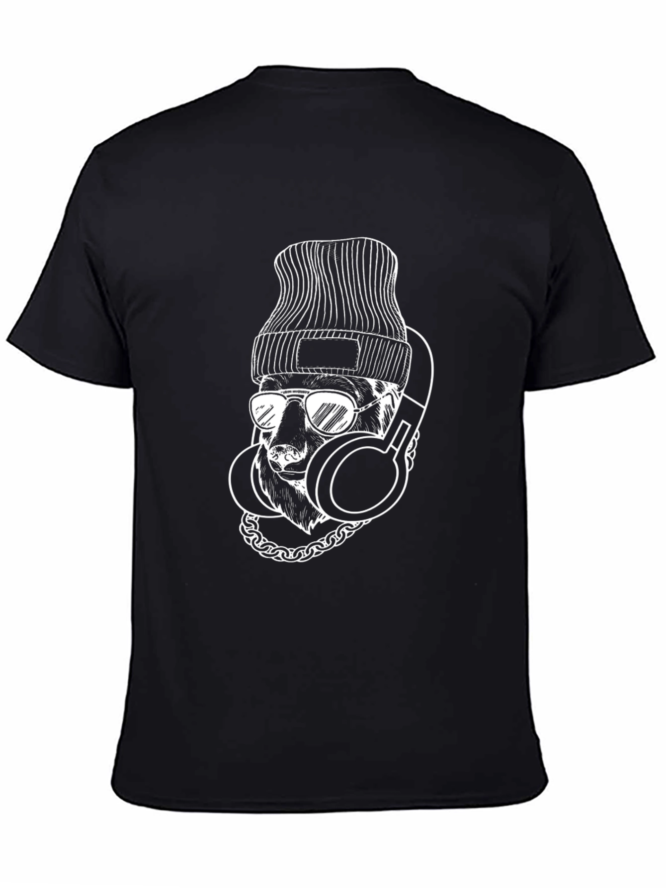 Cool Bear Graphic Tee - Black Crew Neck T-Shirt