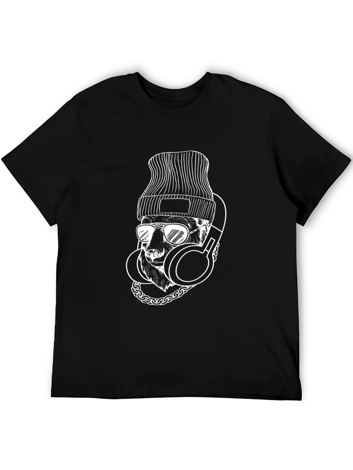Cool Bear Graphic Tee - Black Crew Neck T-Shirt