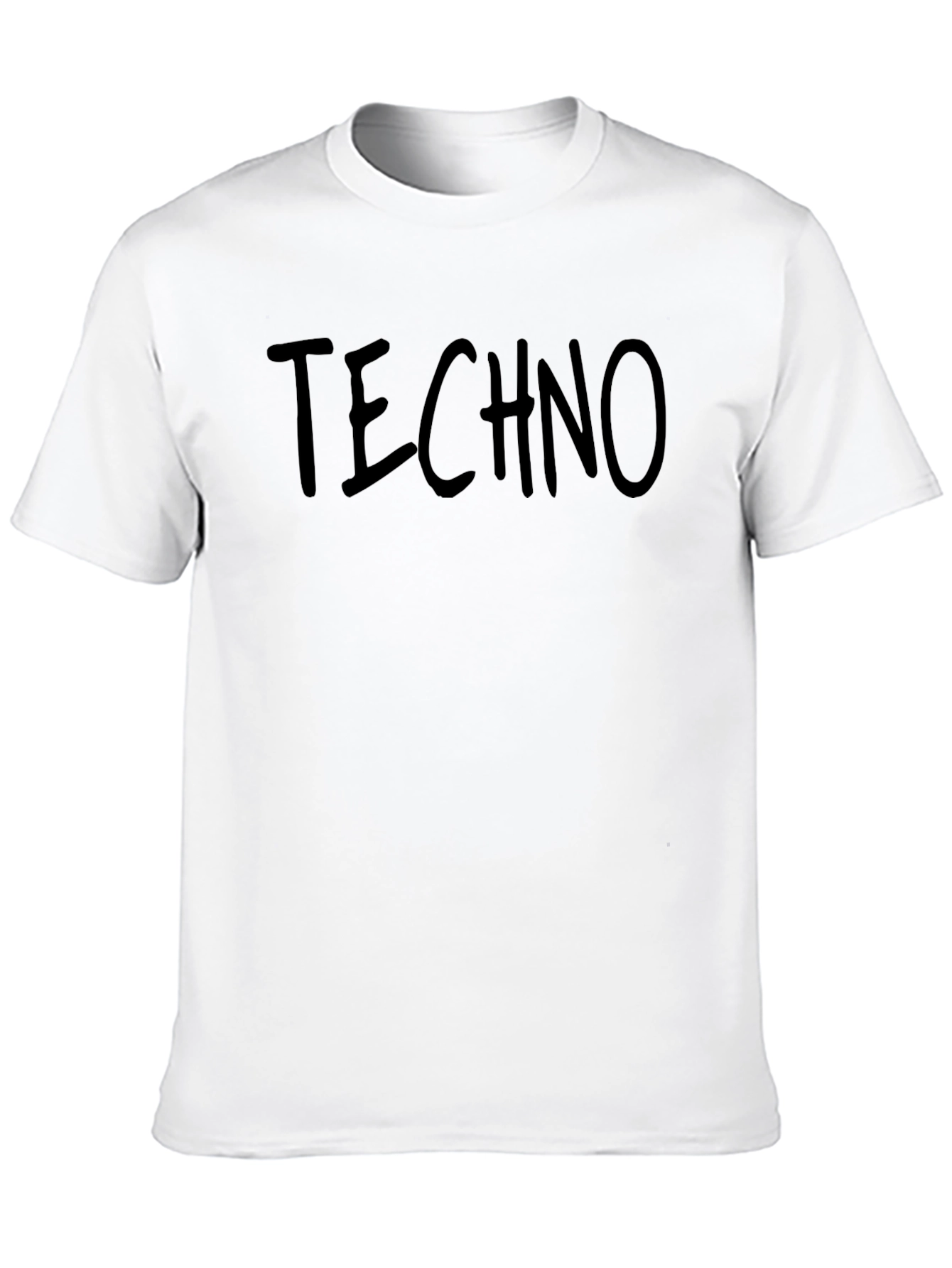 Techno Graphic Tee - Black Cotton T-Shirt