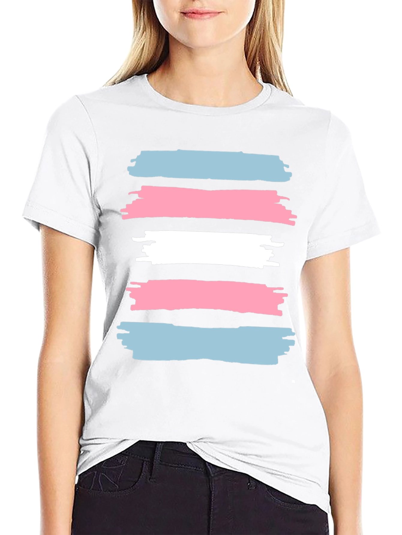 Transgender Pride Brush Stroke Graphic Tee